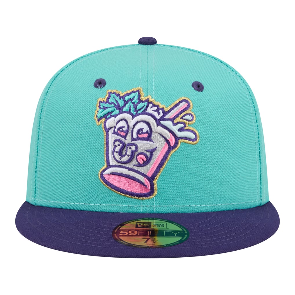 Casquette ajustée Louisville Bats New Era Minor League Theme Nights 59FIFTY - Turquoise/Violet