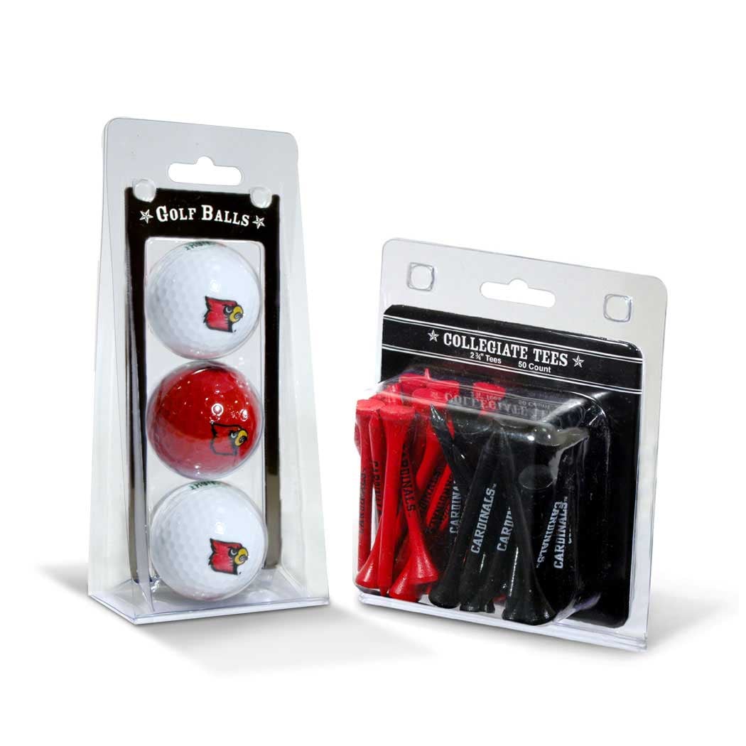 Louisville Cardinals 3-Golf Ball & 50-Golf Tee Set