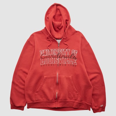 Louisville Cardinals Soffe 2000s Hooded Full Zip Sweatshirt - Red - L by Fanatics Real Vintage