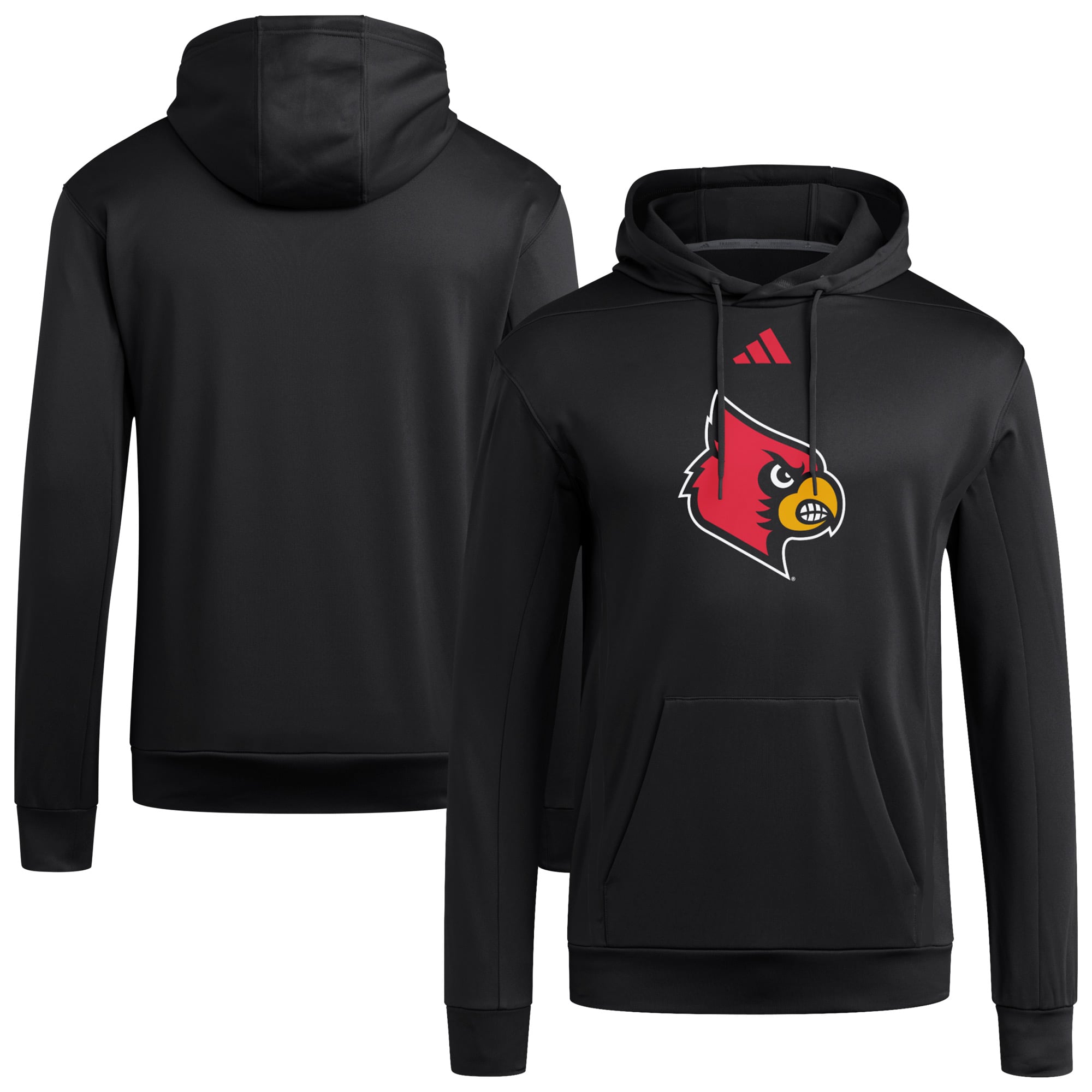 Sweat à capuche en molleton noir adidas Louisville Cardinals Locker Logo pour homme