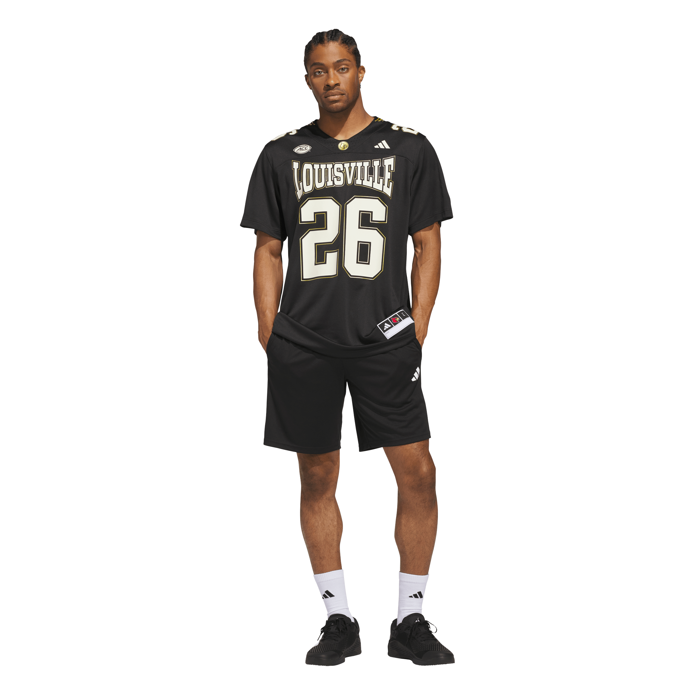 Men's adidas #26 Black Louisville Cardinals For the Ville Premier Strategy Jersey