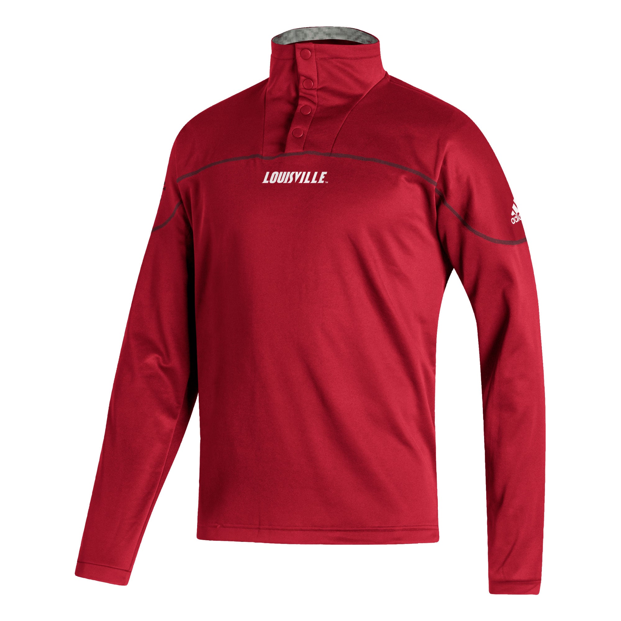 Men's adidas Red Louisville Cardinals AEROREADY Knit Quarter-Snap