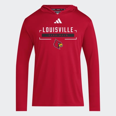 Louisville Cardinals adidas D4T Long Sleeve Hooded T-Shirt - Red