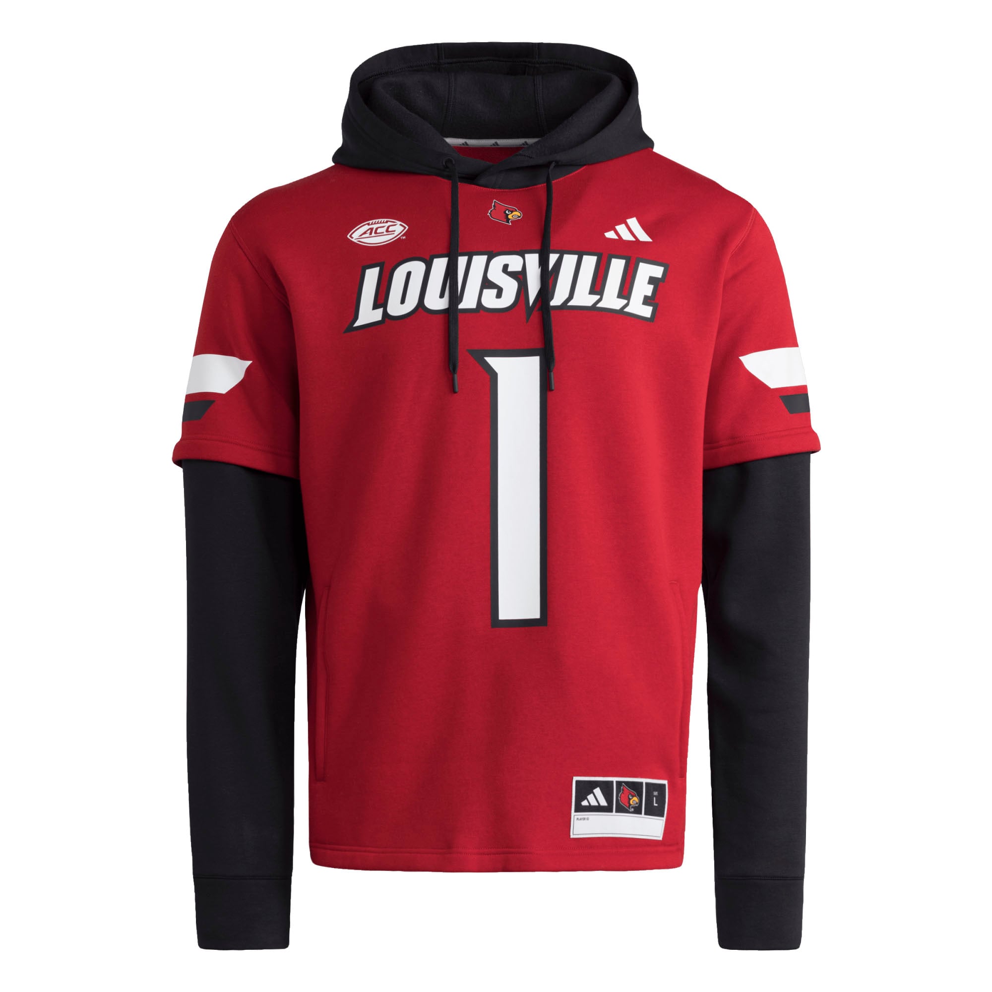 Men's adidas Red Louisville Cardinals Jersey Pullover Hoodie