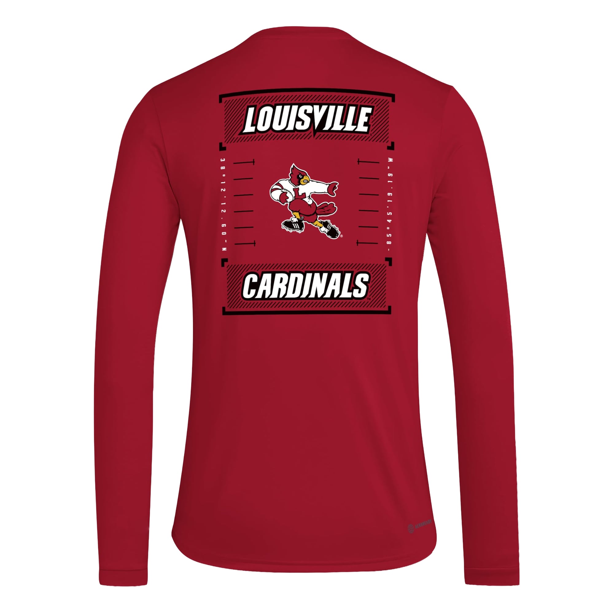 Men's adidas  Red Louisville Cardinals Locker Football Icon AEROREADY Pre-Game Long Sleeve T-Shirt