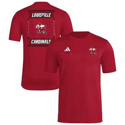 Louisville Cardinals adidas Locker Football Icon AEROREADY Pre-Game T-Shirt - Red