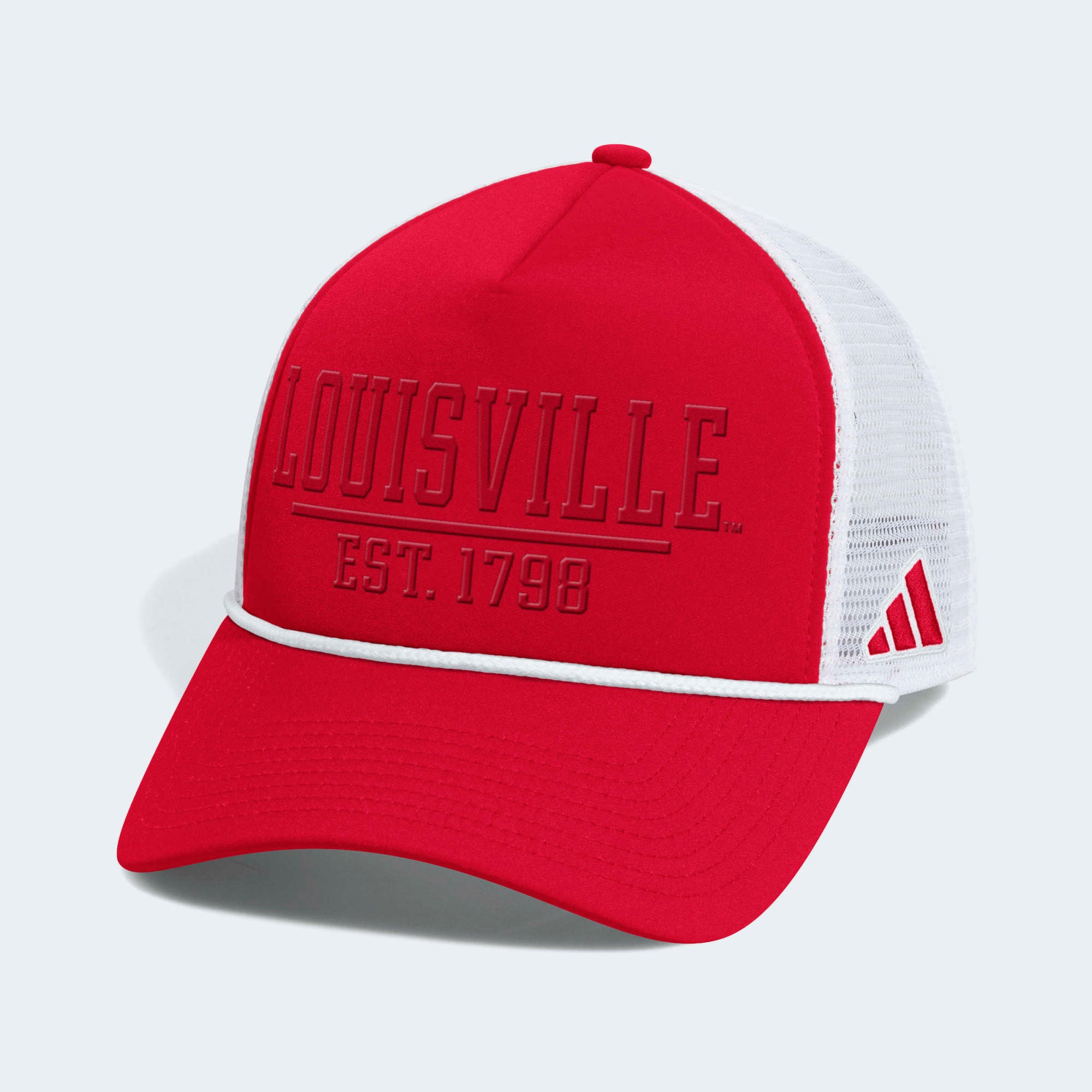 Men's adidas  Red/White Louisville Cardinals Foam Front Trucker Adjustable Hat