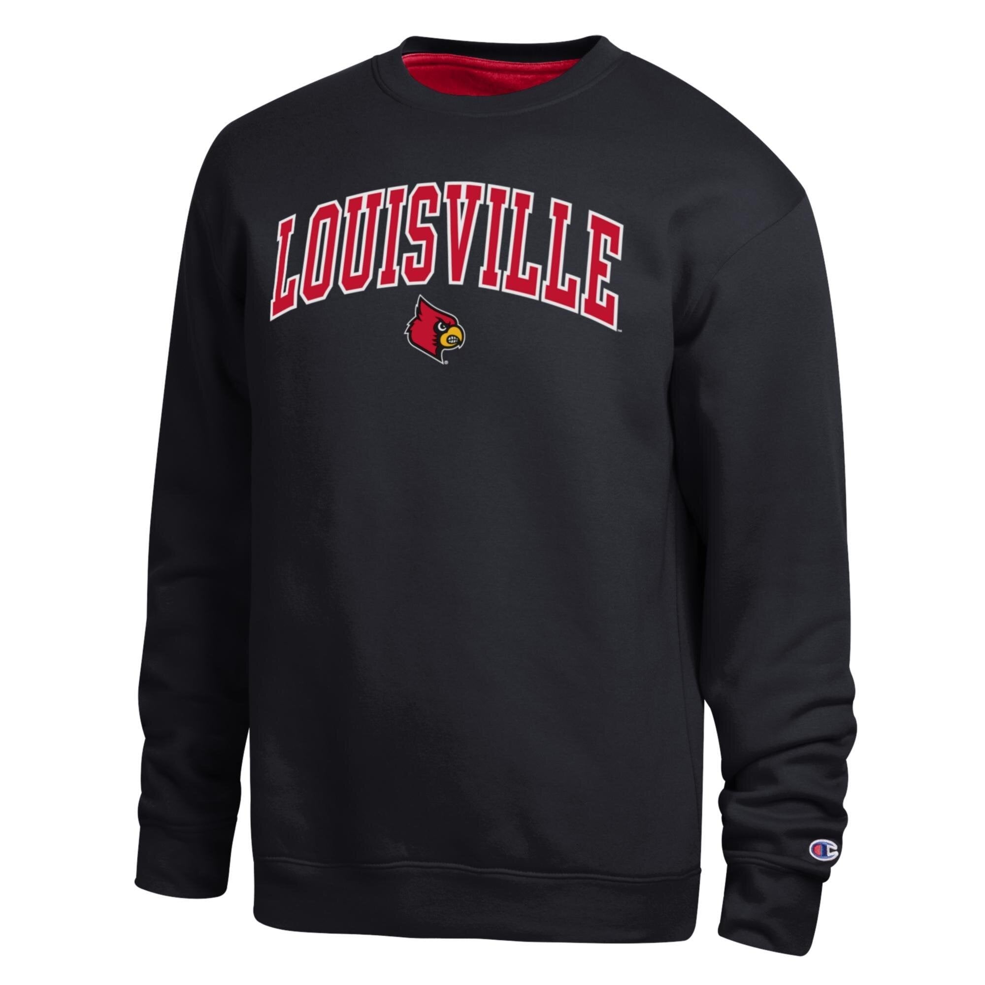 Men's Champion Black Louisville Cardinals Arch Sweatshirt