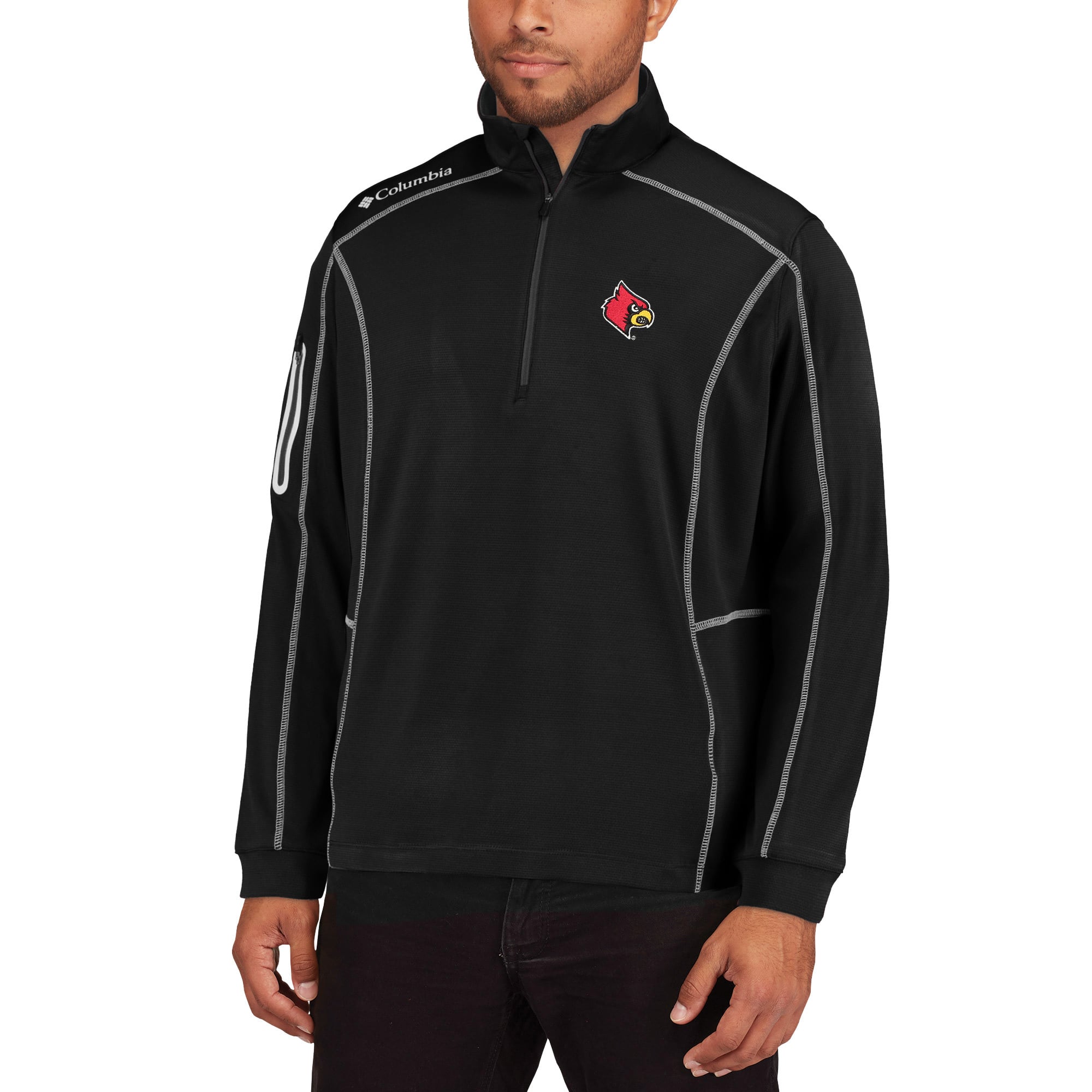 Men's Columbia Golf Black Louisville Cardinals Shotgun Omni-Wick