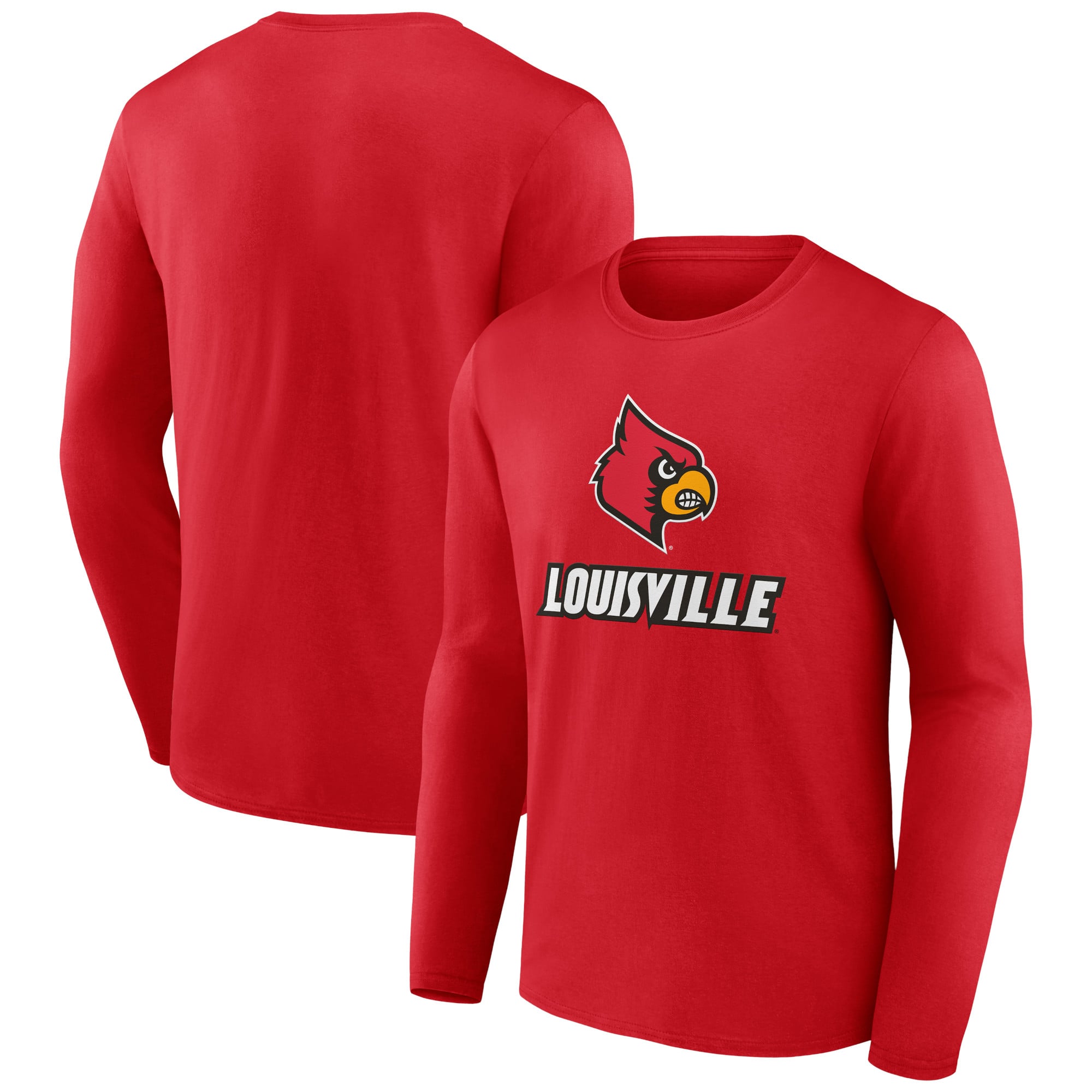 Men's Red Louisville Cardinals Lockup Team Long Sleeve T-Shirt