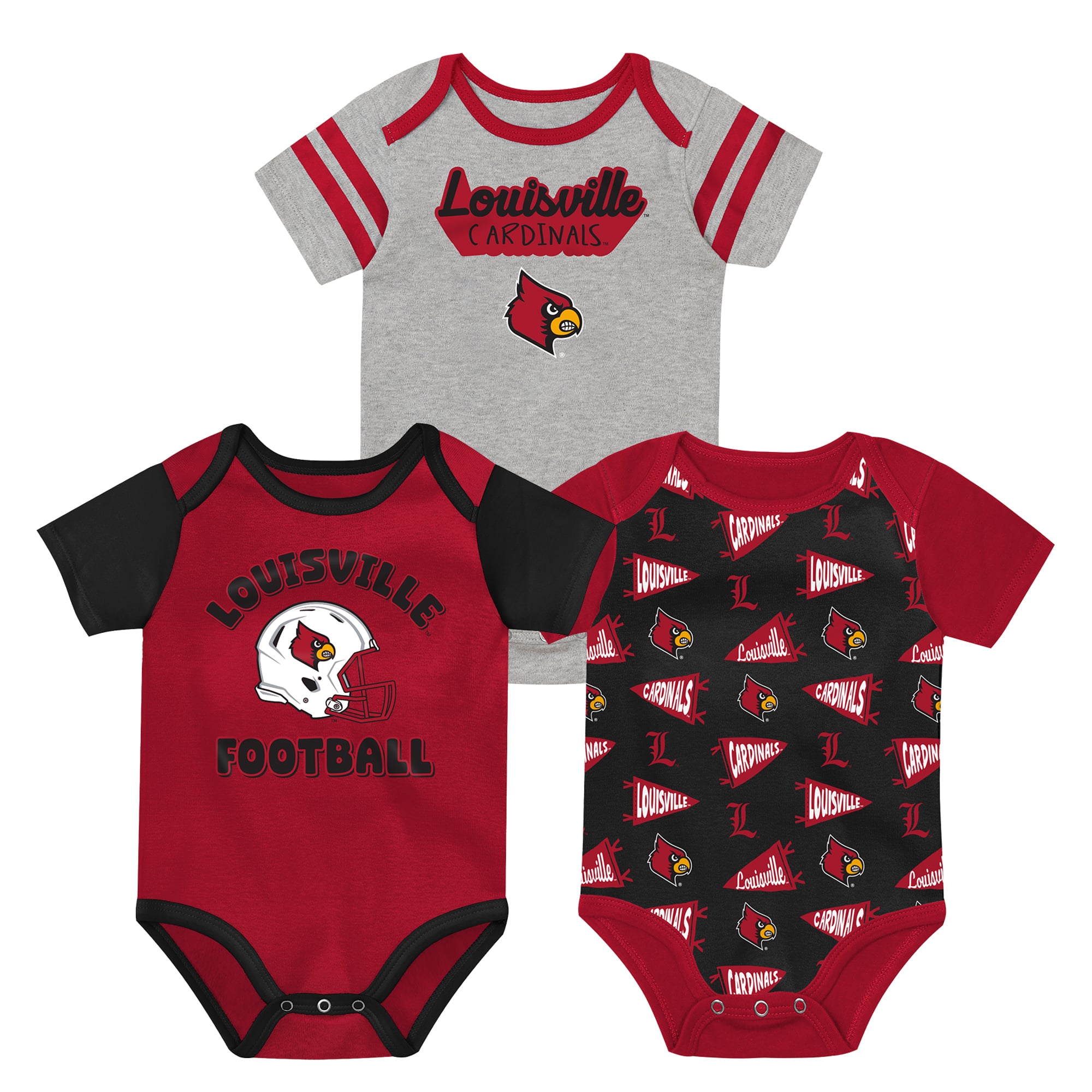 Ensemble trois pièces pour nouveau-né Outerstuff rouge Louisville Cardinals Star Player
