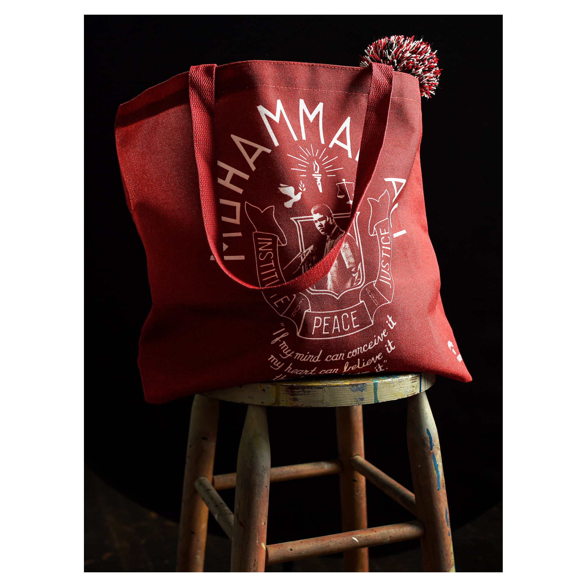 Roots of Fight x Louisville Cardinals x Muhammad Ali Red Believe It Tote Bag
