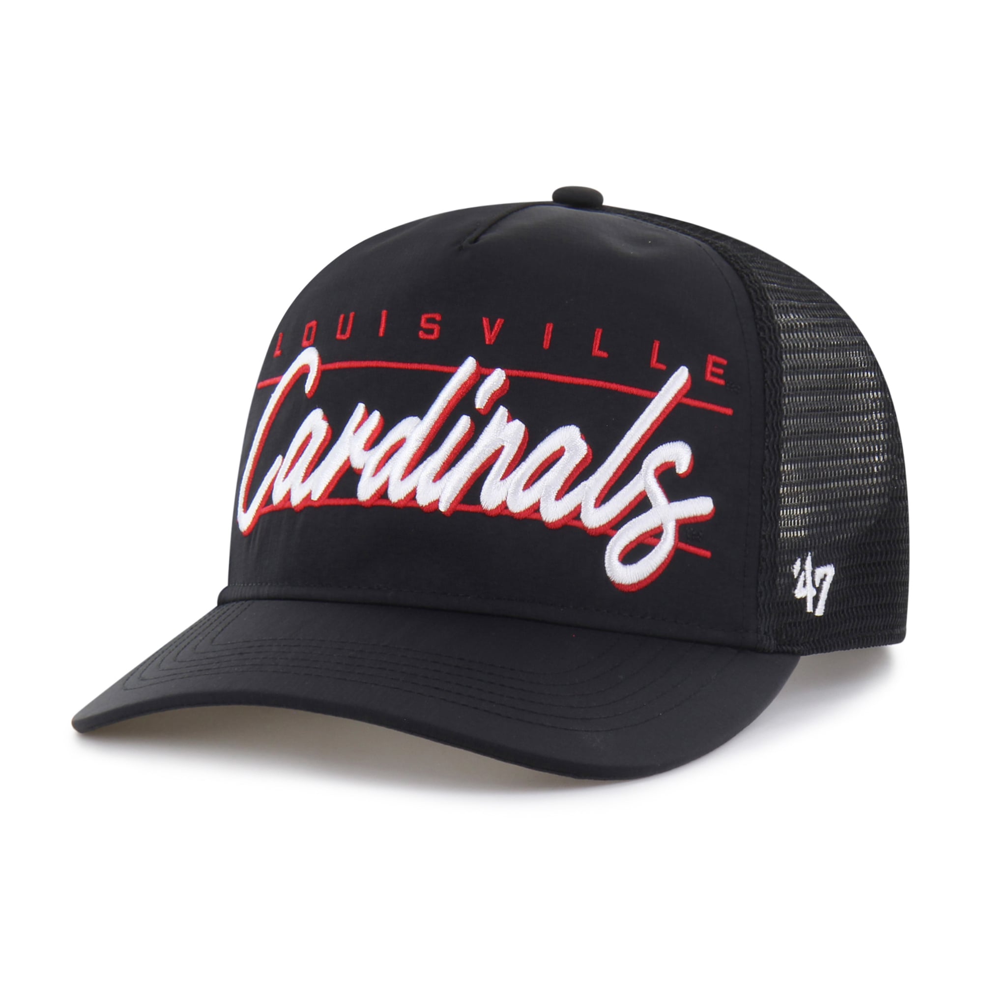 Unisex '47 Black Louisville Cardinals brrr° Condor Mesh Hitch Adjustable Hat