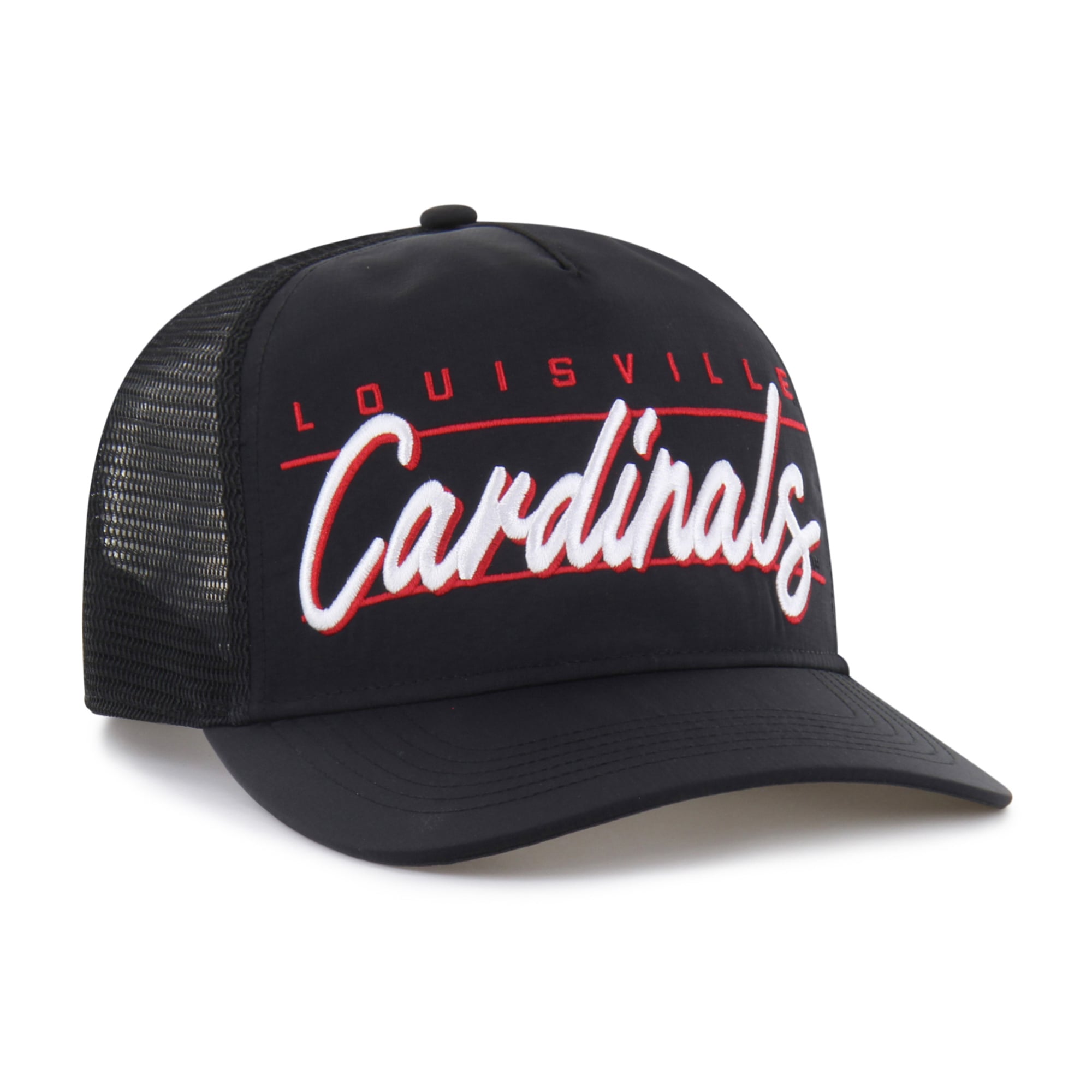 Unisex '47 Black Louisville Cardinals brrr° Condor Mesh Hitch Adjustable Hat