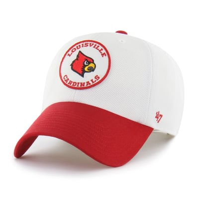 Louisville Cardinals '47 Unisex Pique Patch Clean Up Adjustable Hat - White/Cardinal