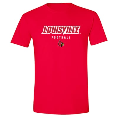 Louisville Cardinals Unisex NIL Pick-A-Player Football Shirsey T-Shirt - Red