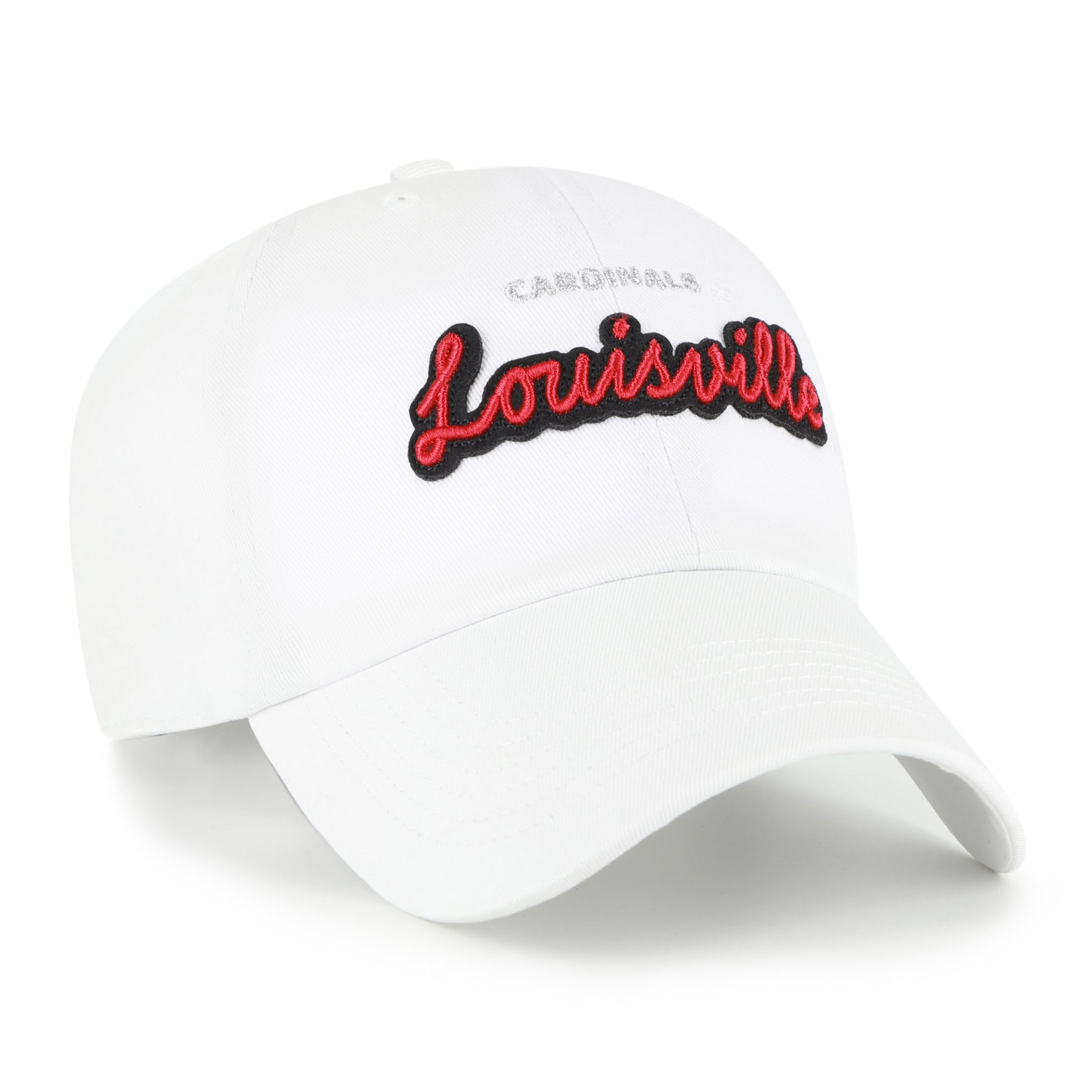 Women's '47 White Louisville Cardinals Trendy Script Clean Up Adjustable Hat
