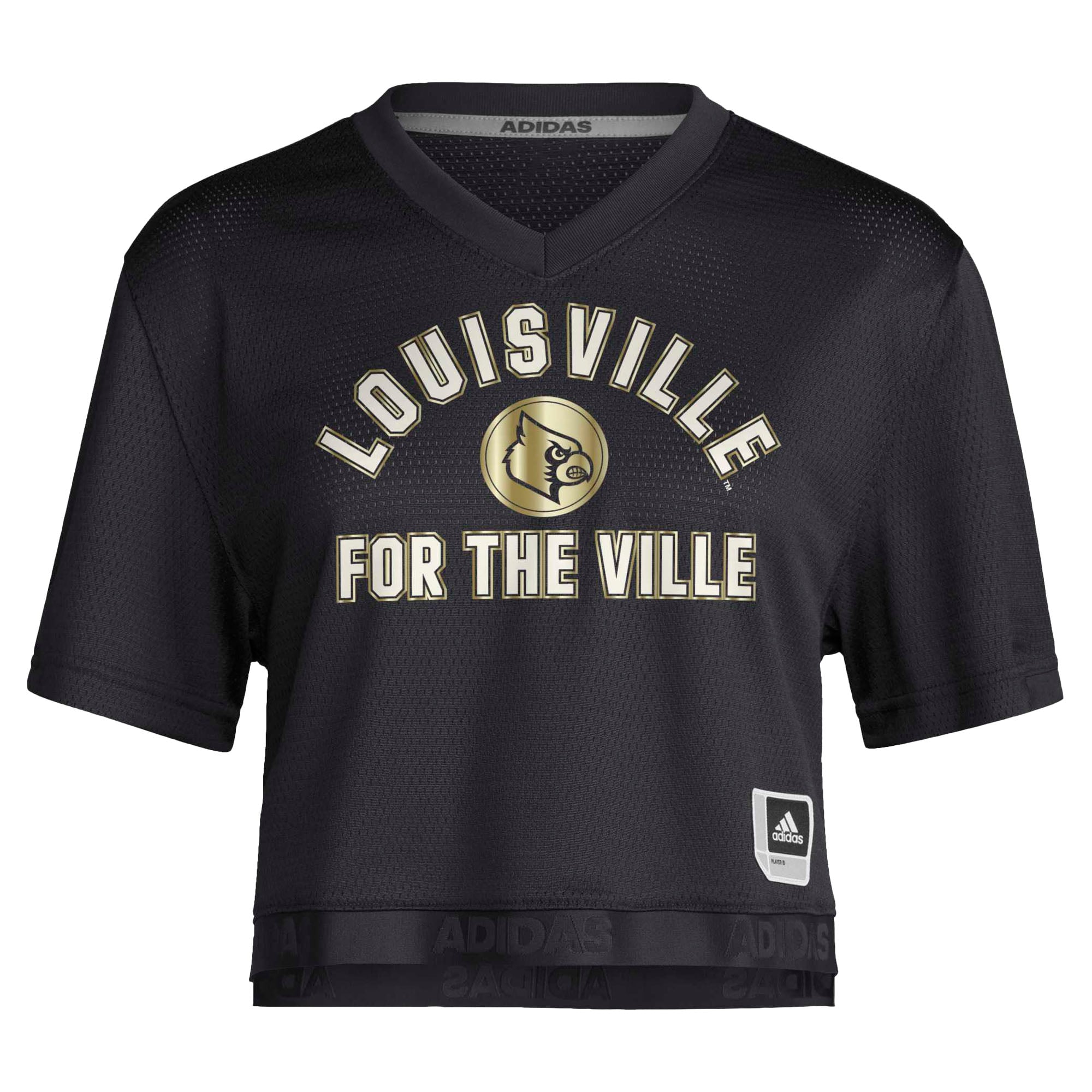 Maillot de football américain court adidas noir Louisville Cardinals pour femme