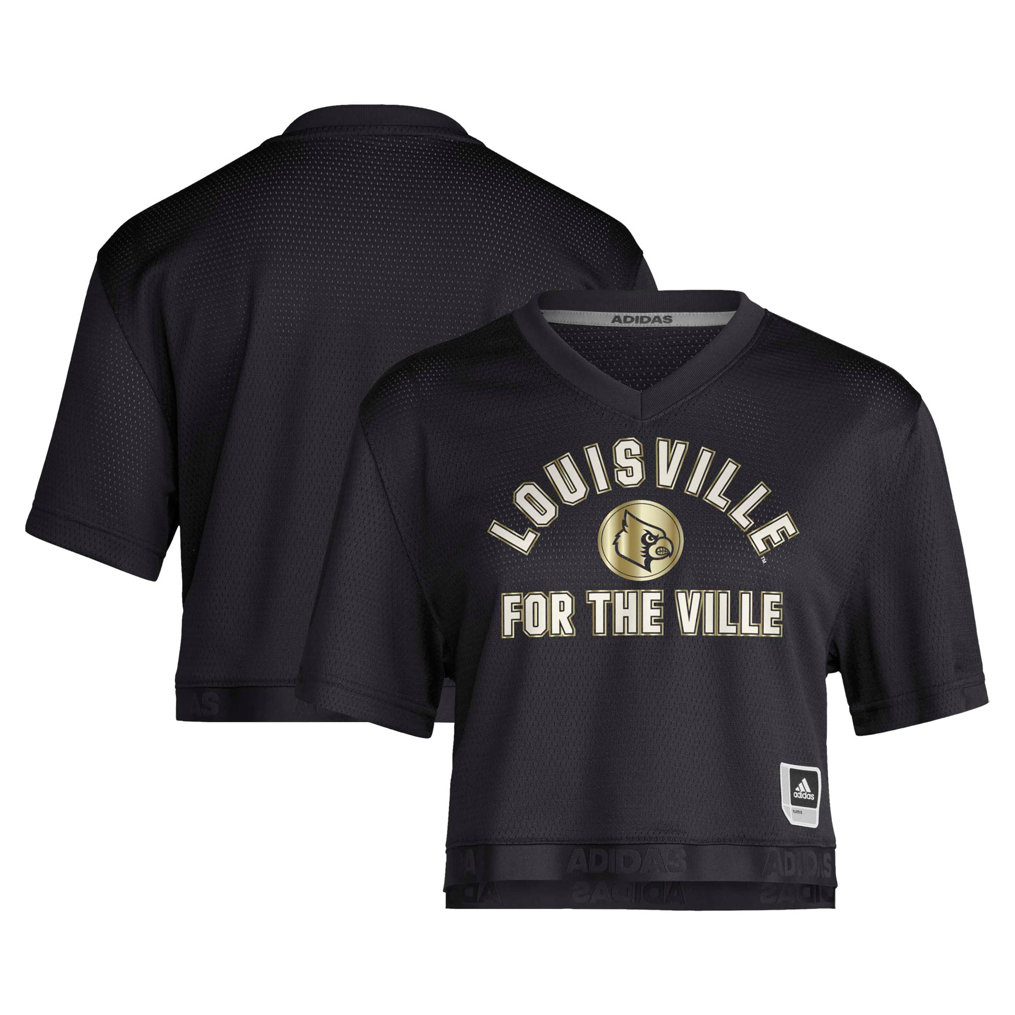 Maillot de football américain court adidas noir Louisville Cardinals pour femme