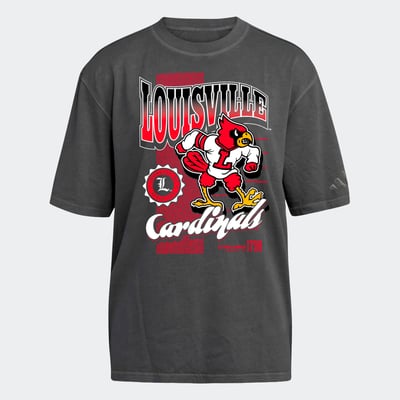 Louisville Cardinals adidas Women's Premium Fashion T-Shirt - Charcoal