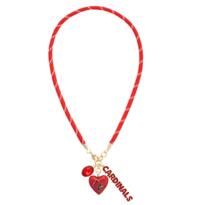 Louisville Cardinals CANVAS Style Women's Heart Paracord Necklace