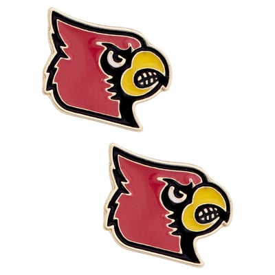 Louisville Cardinals CANVAS Style Women's Logo Stud Earrings