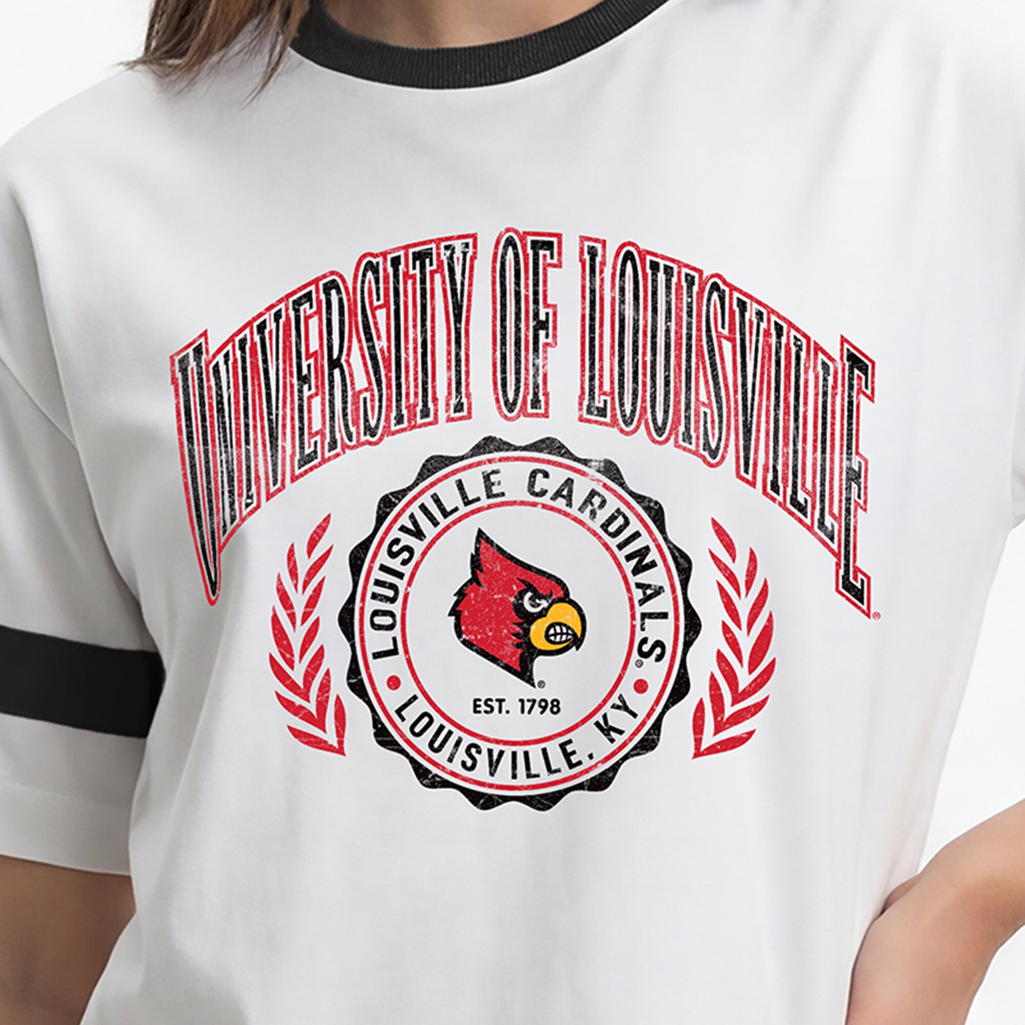 Women's Champion White Louisville Cardinals Retro Oversized T-Shirt