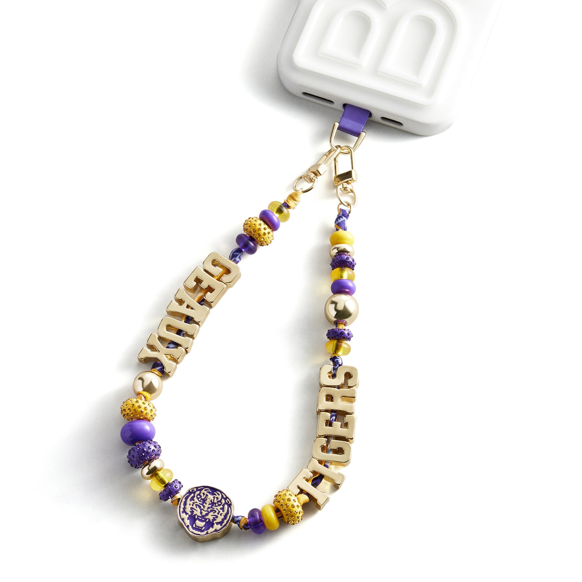 BaubleBar LSU Tigers Beaded Phone Strap
