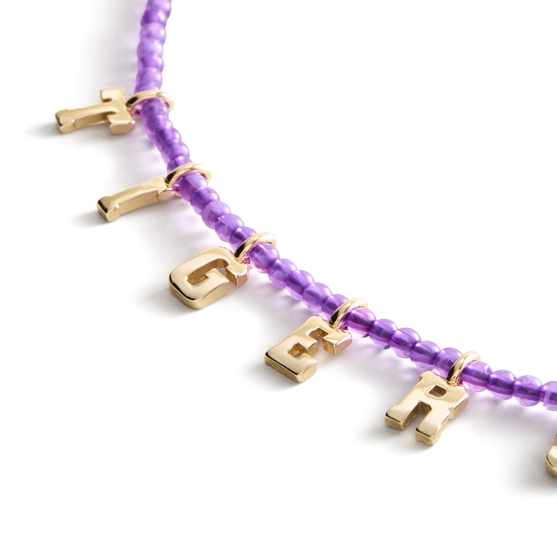BaubleBar LSU Tigers Delicate Beaded Slogan Necklace