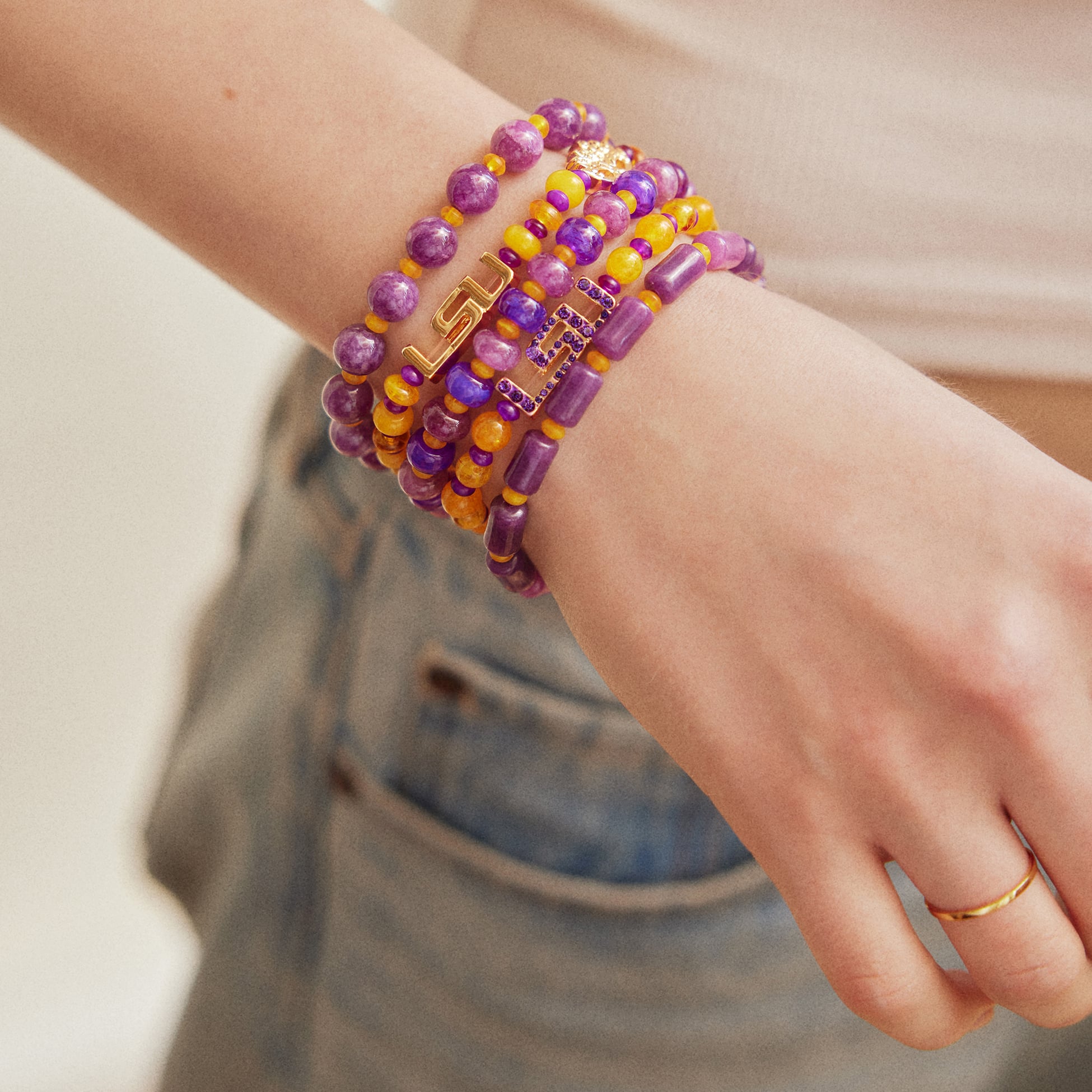 BaubleBar LSU Tigers Five-Piece Bracelet Set
