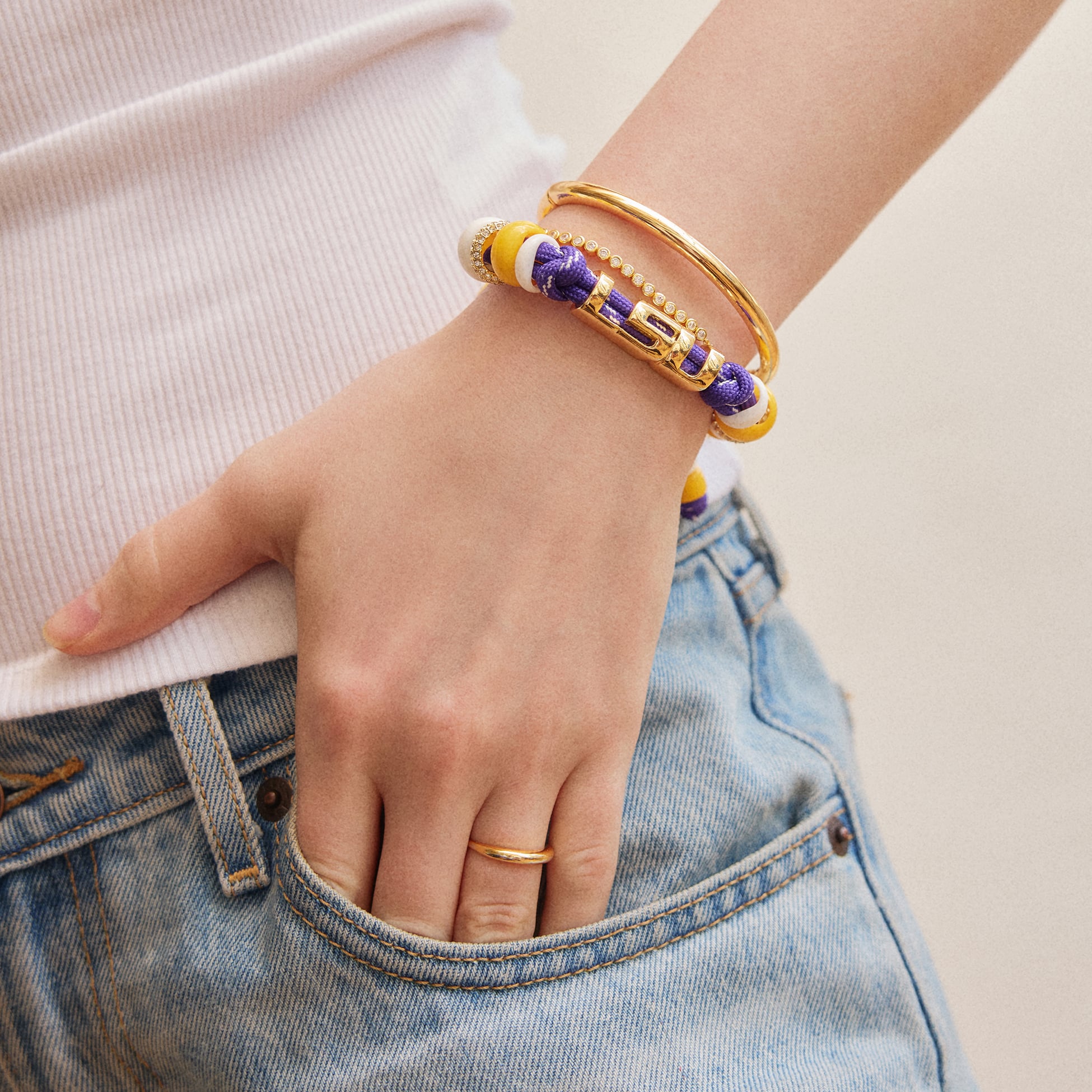 Bracelet en paracorde BaubleBar LSU Tigers