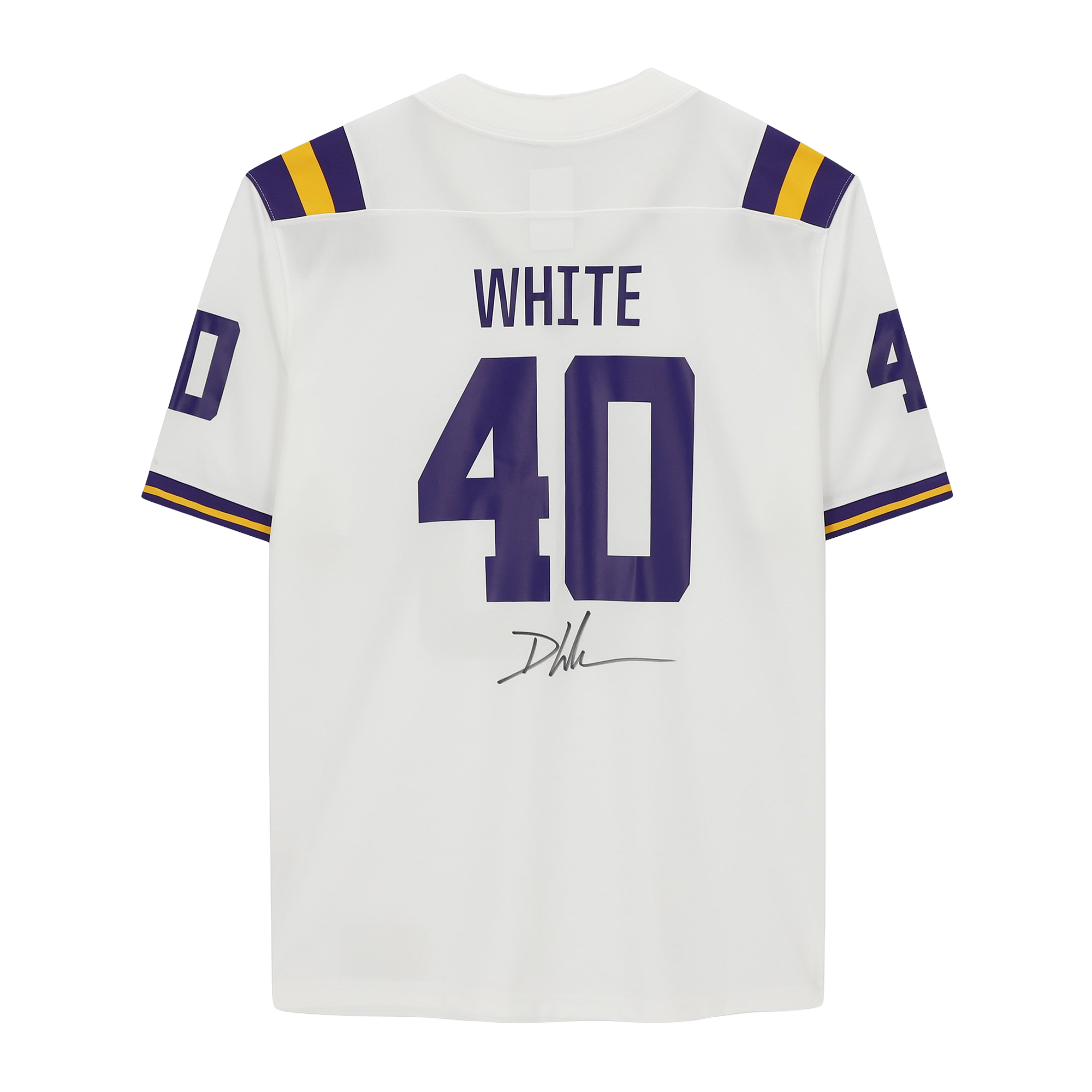 Devin White LSU Tigers Autographed White Nike Game Jersey