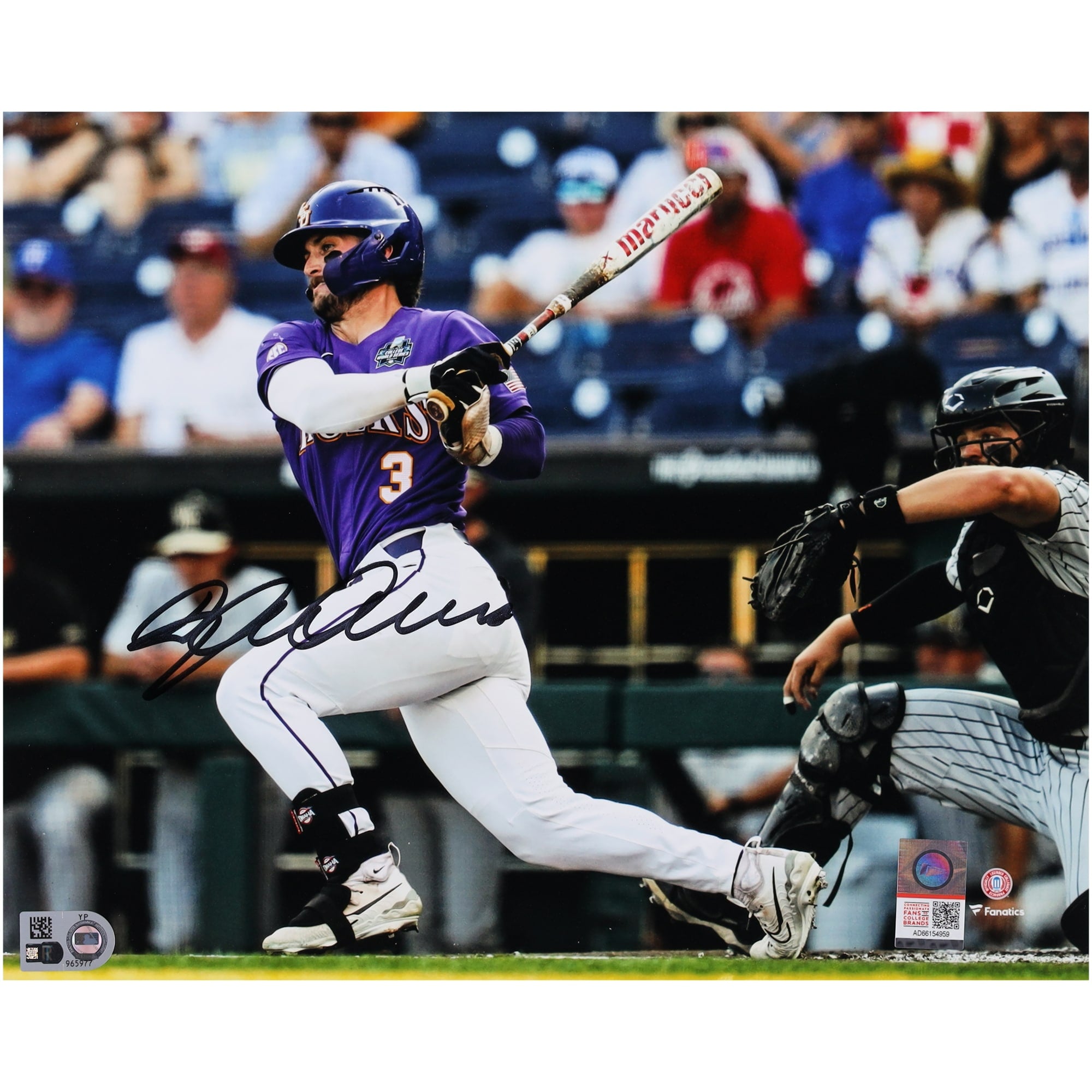 Photographie autographiée de 8" x 10" de Dylan Crews LSU Tigers