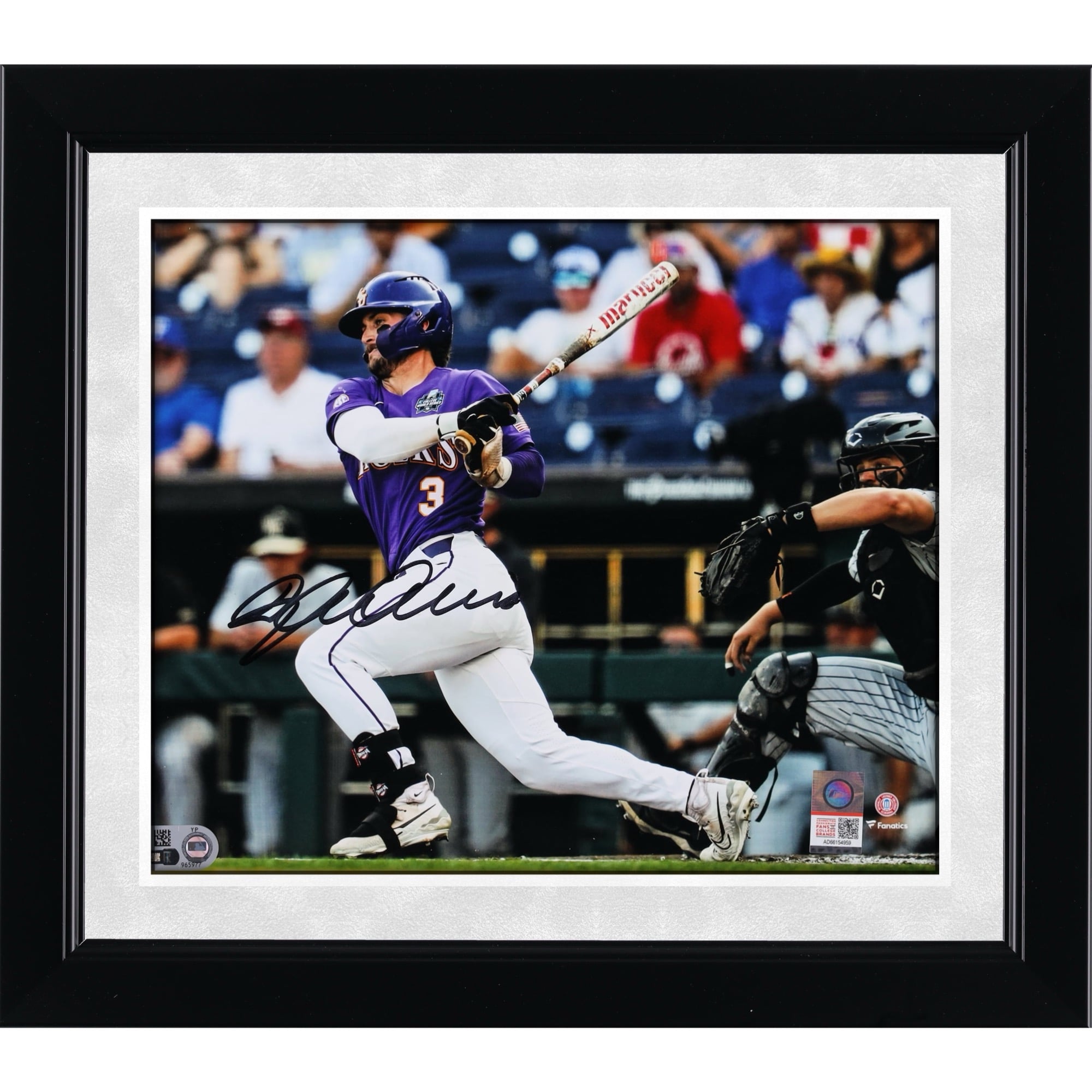 Photographie autographiée de 8" x 10" de Dylan Crews LSU Tigers
