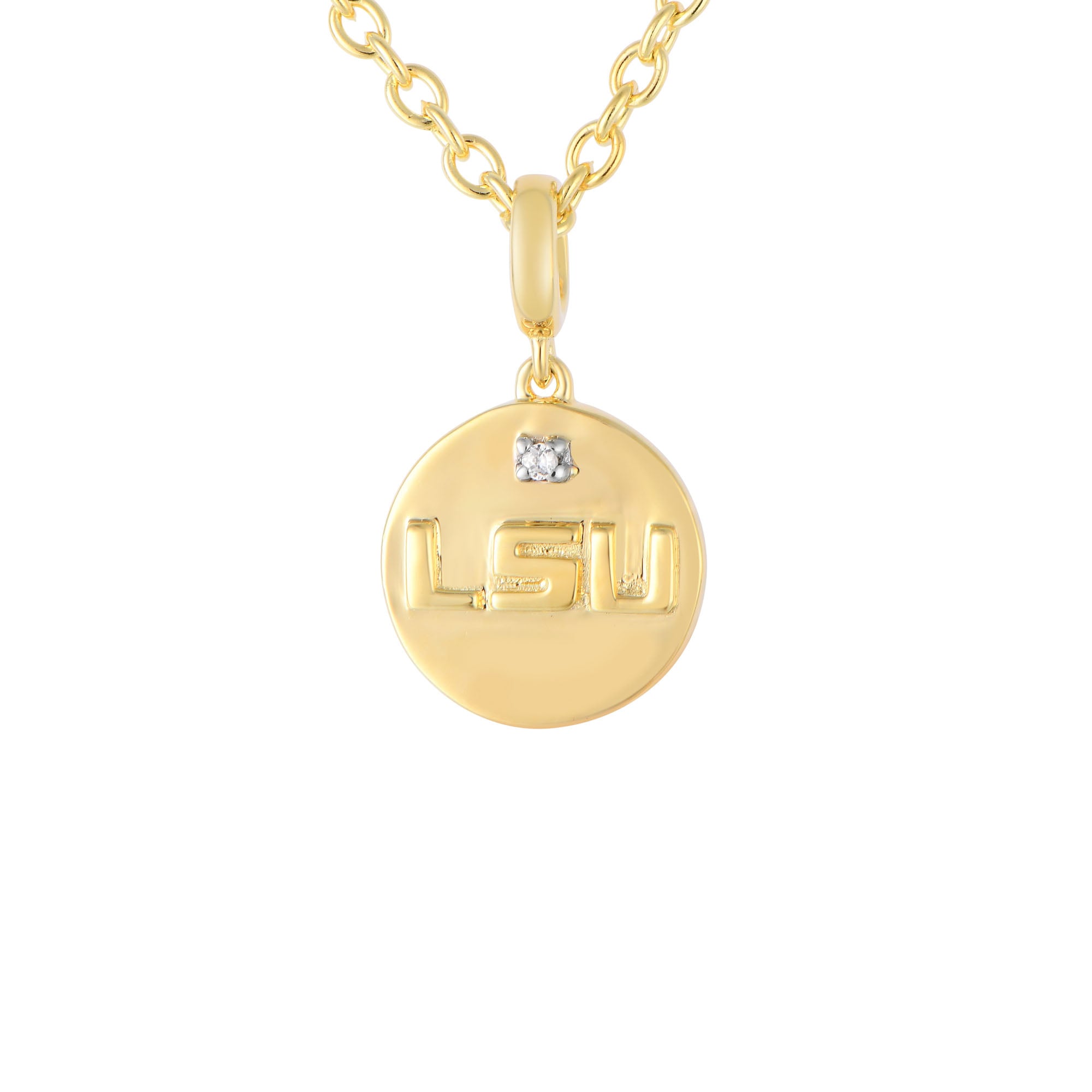 FanDrip LSU Tigers Diamond Pendant Necklace with 18