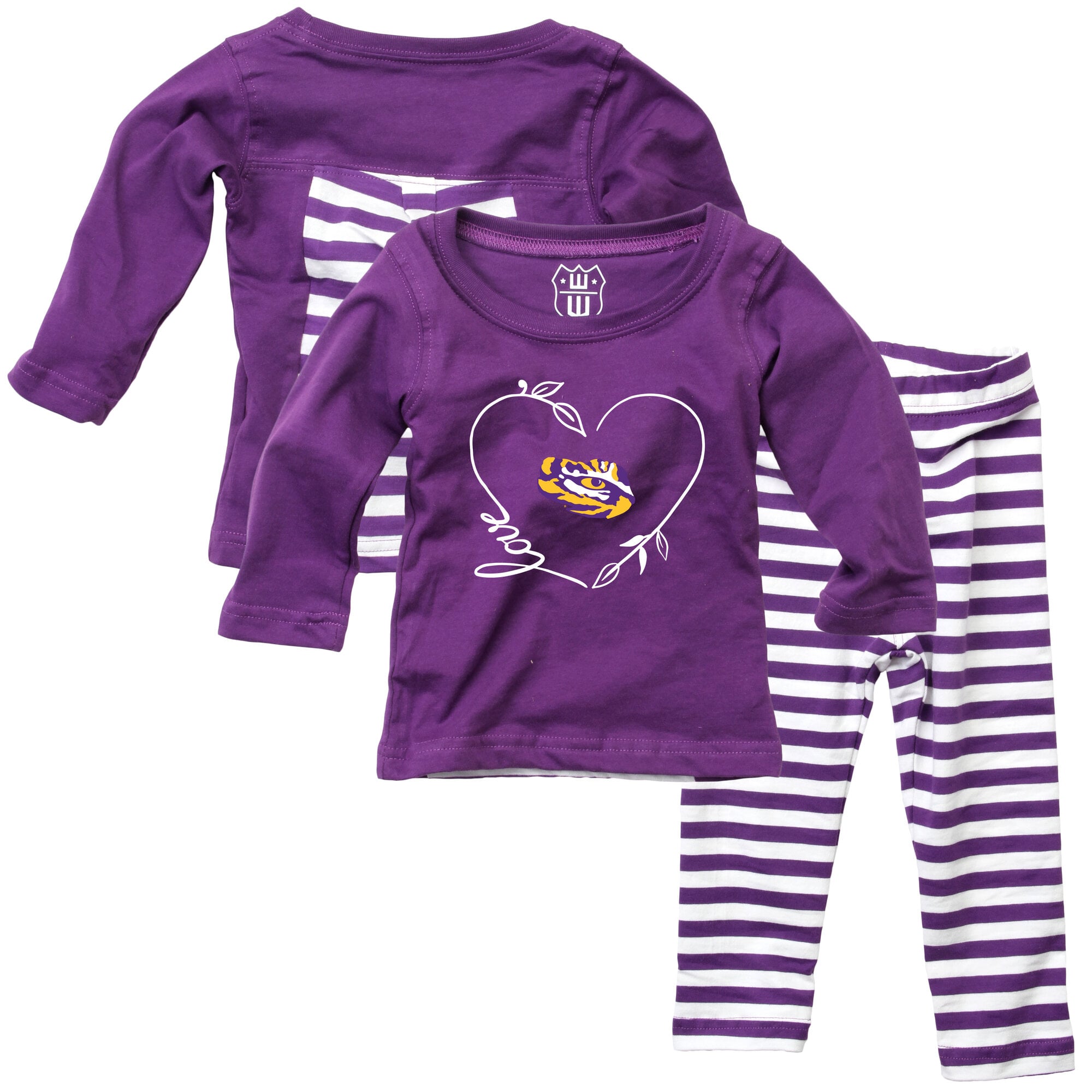 Girls Infant Wes & Willy Purple LSU Tigers Long Sleeve Top and Pant Set