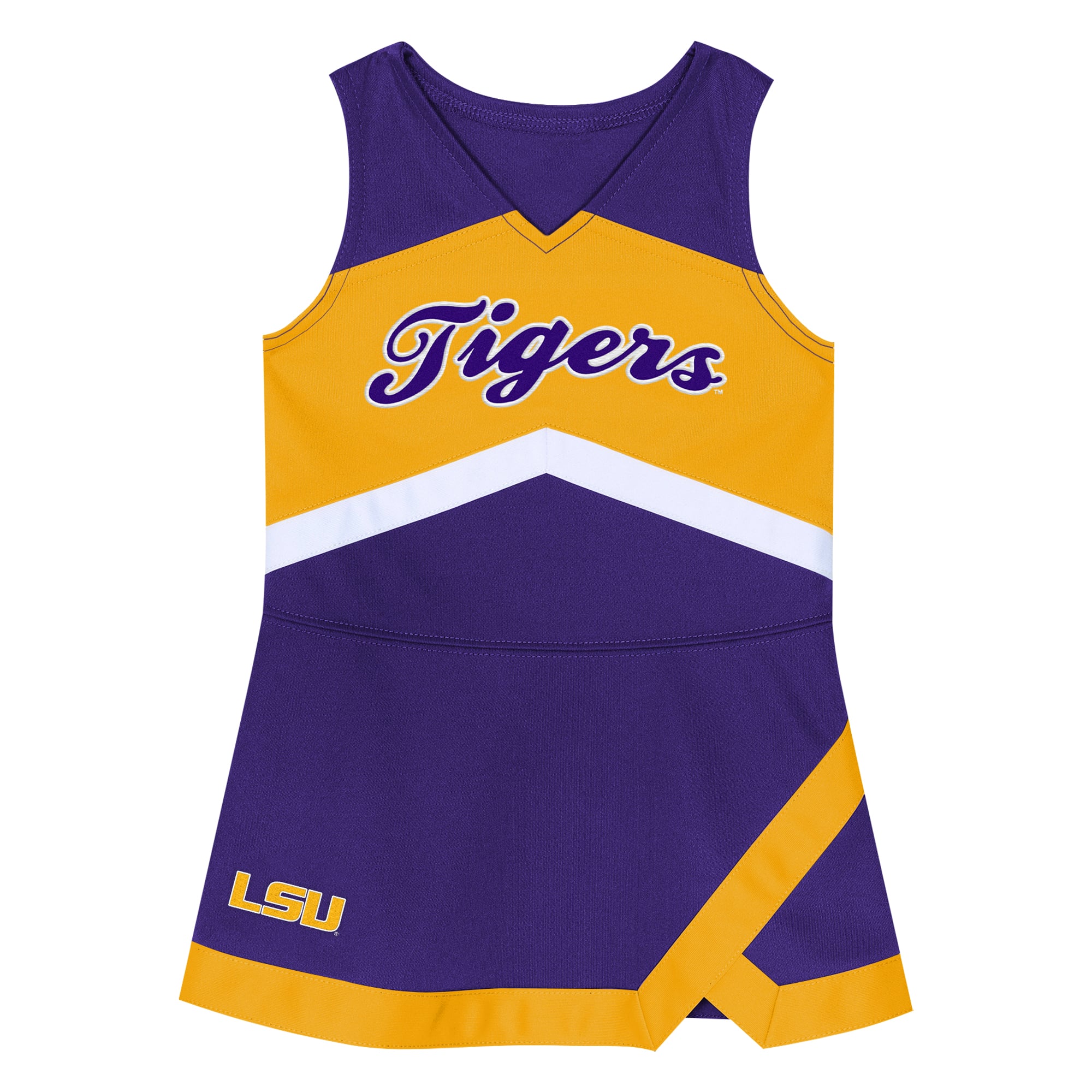 Girls Preschool Outerstuff Purple LSU Tigers Two-Piece Cheer Captain Jumper Dress & Bloomers Set