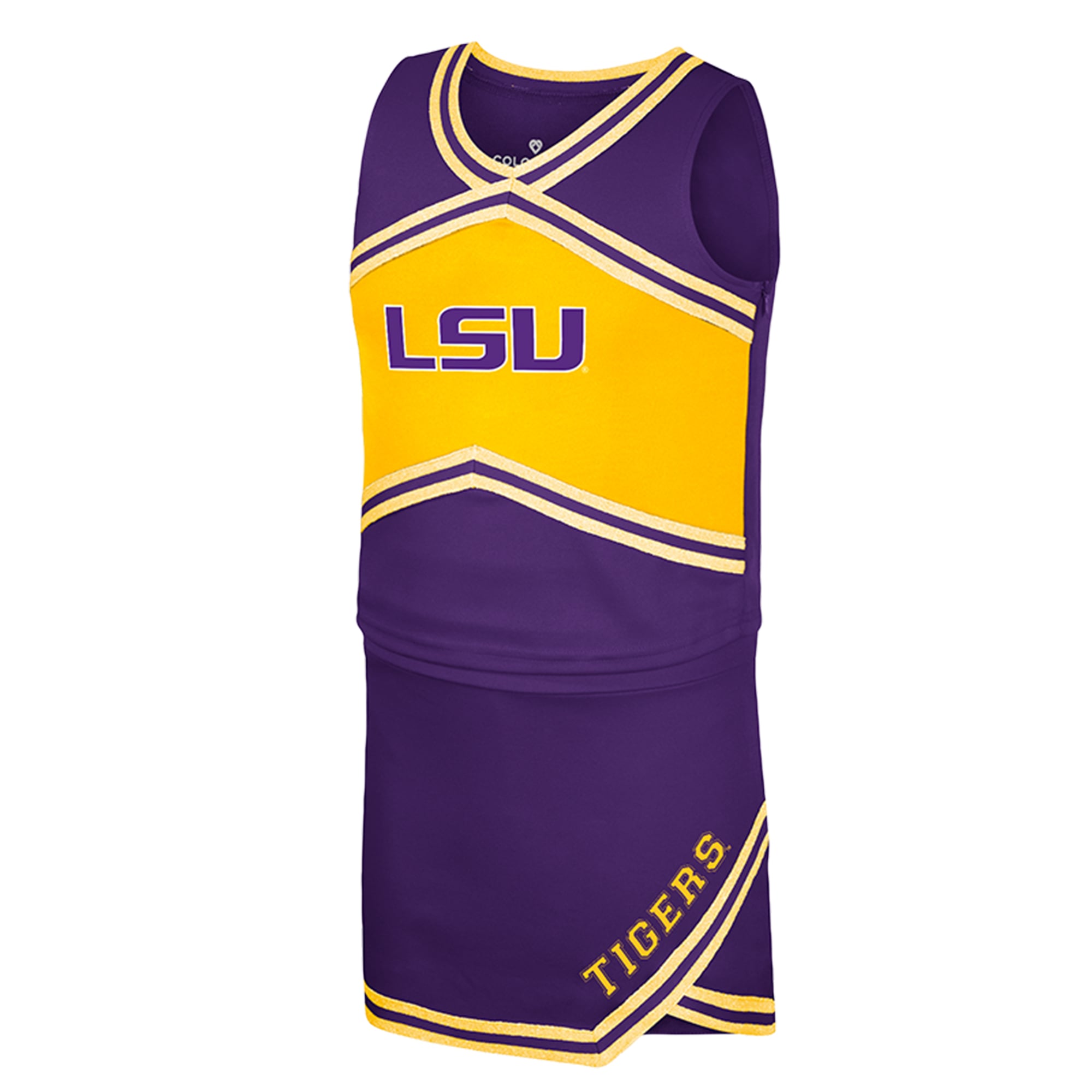 Ensemble haut et jupe de pom-pom girl violette LSU Tigers Colosseum pour jeunes filles