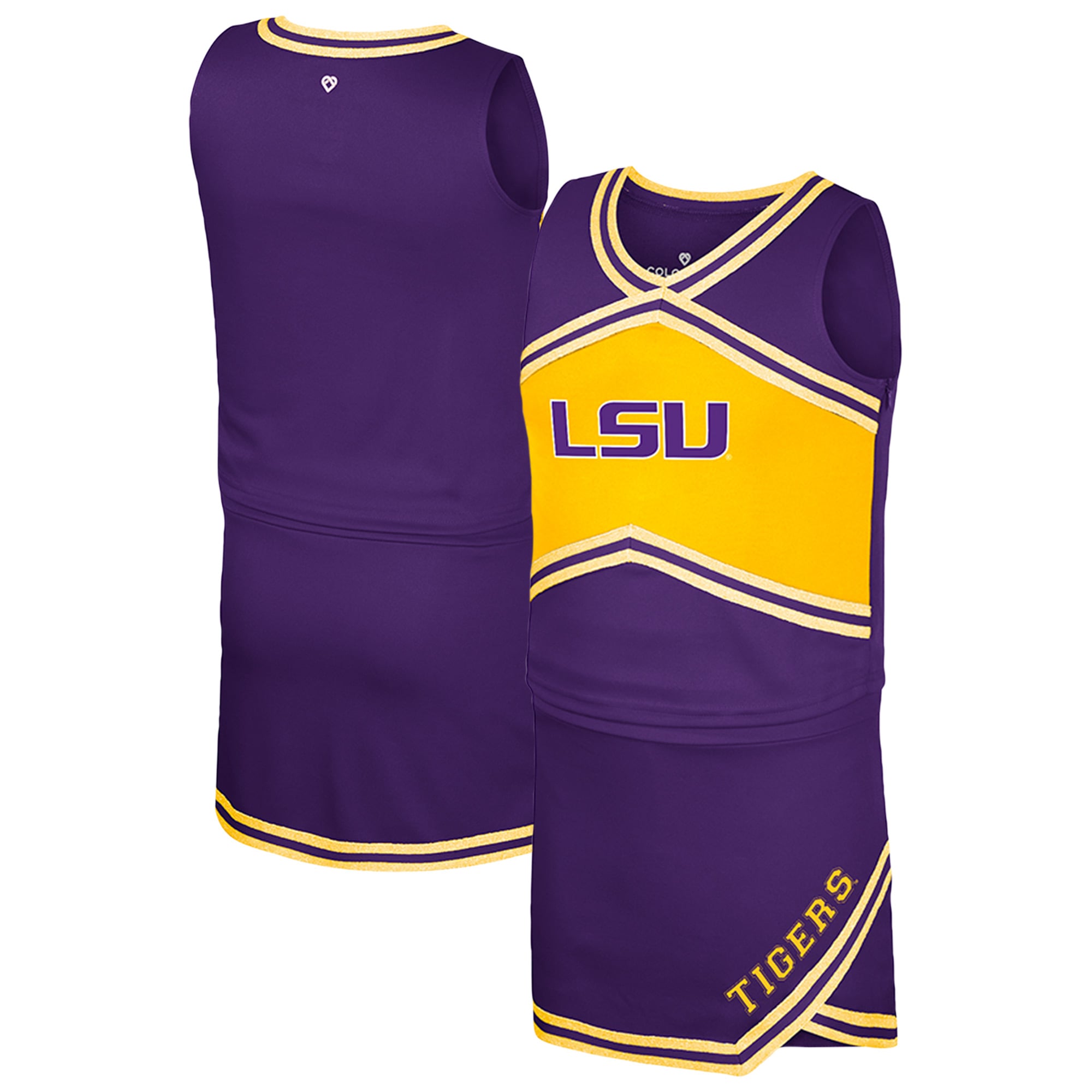 Ensemble haut et jupe de pom-pom girl violette LSU Tigers Colosseum pour jeunes filles