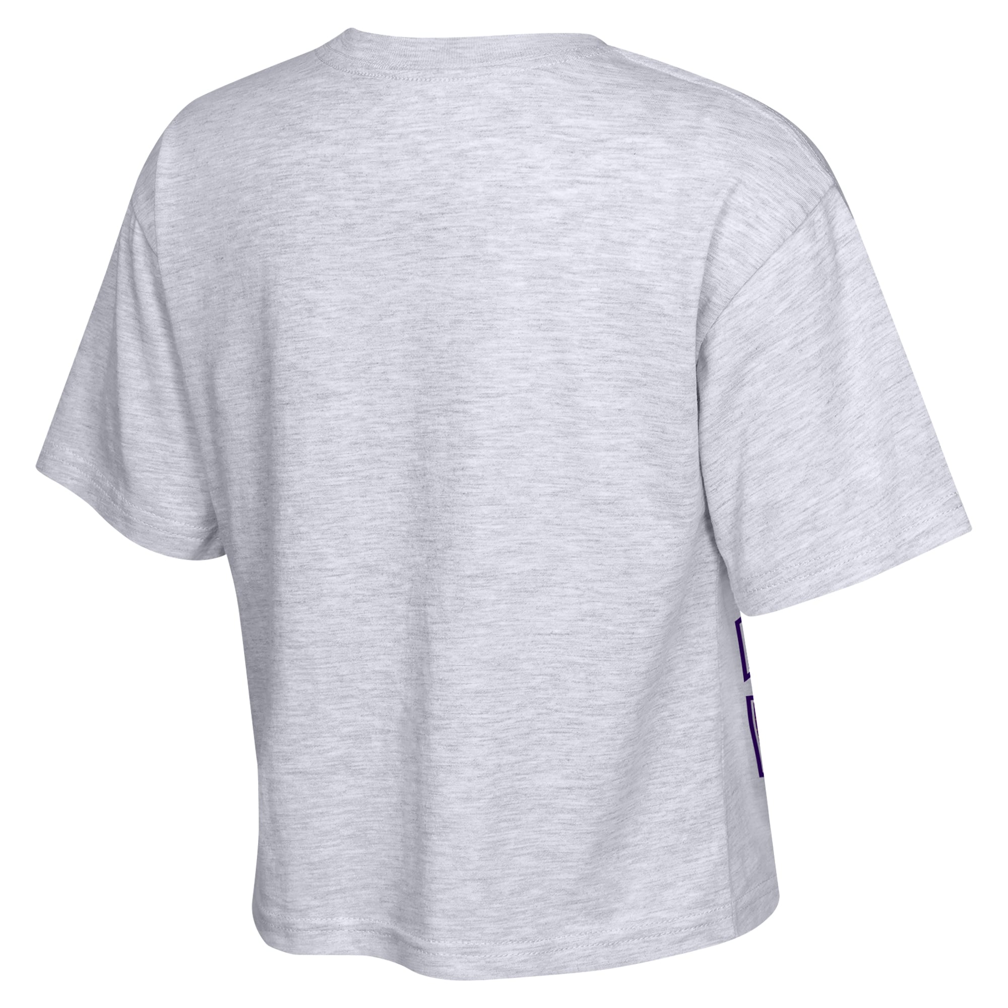 Girls Youth Outerstuff Heather Gray LSU Tigers Big Team Energy Cropped Boxy T-Shirt