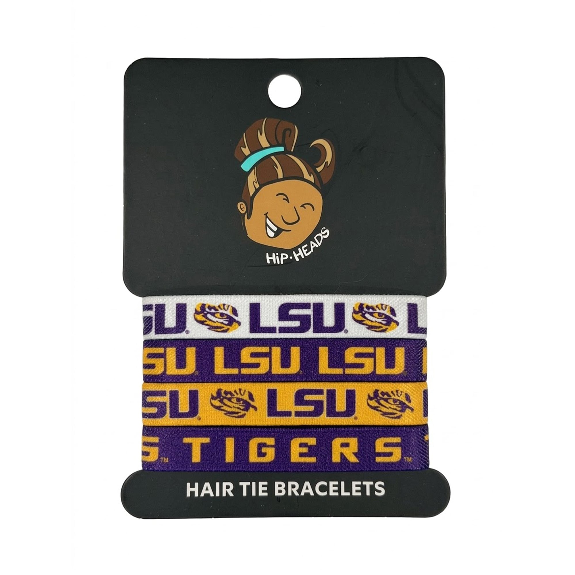 Bracelets élastiques à cheveux Hip Heads LSU Tigers (lot de quatre)
