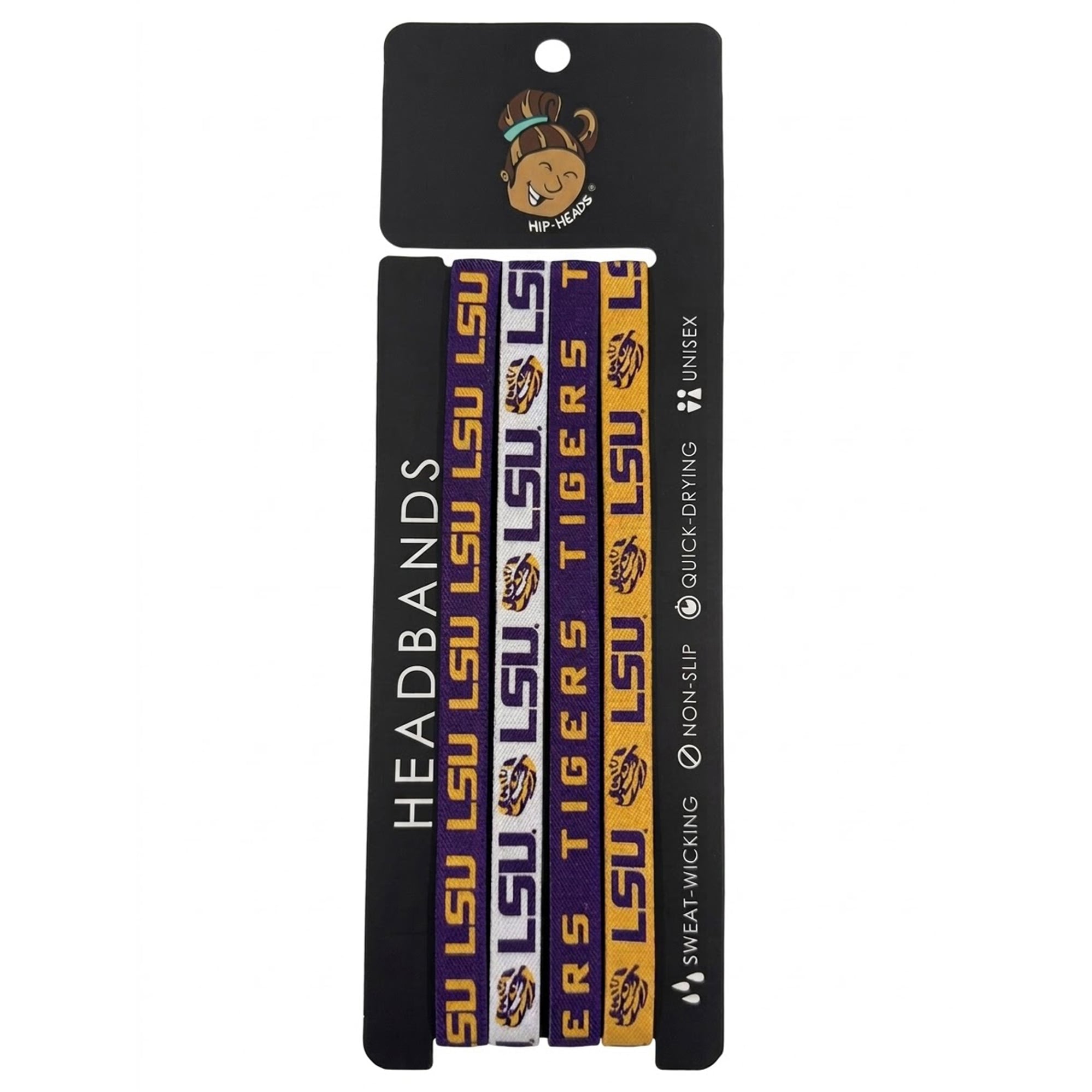 Lot de quatre bandeaux fins Hip Heads LSU Tigers