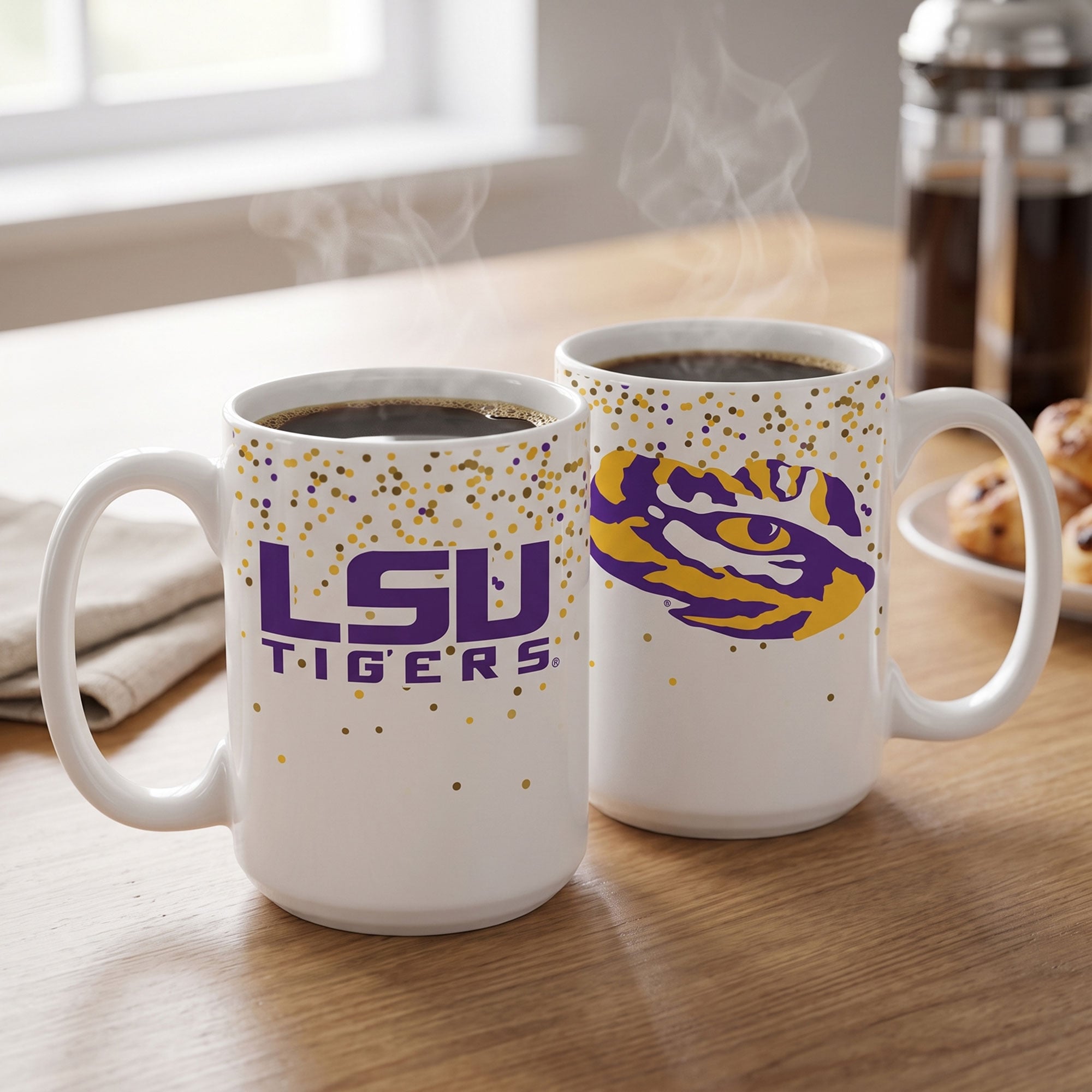 Indigo Falls LSU Tigers Confetti Mug - Set of 2