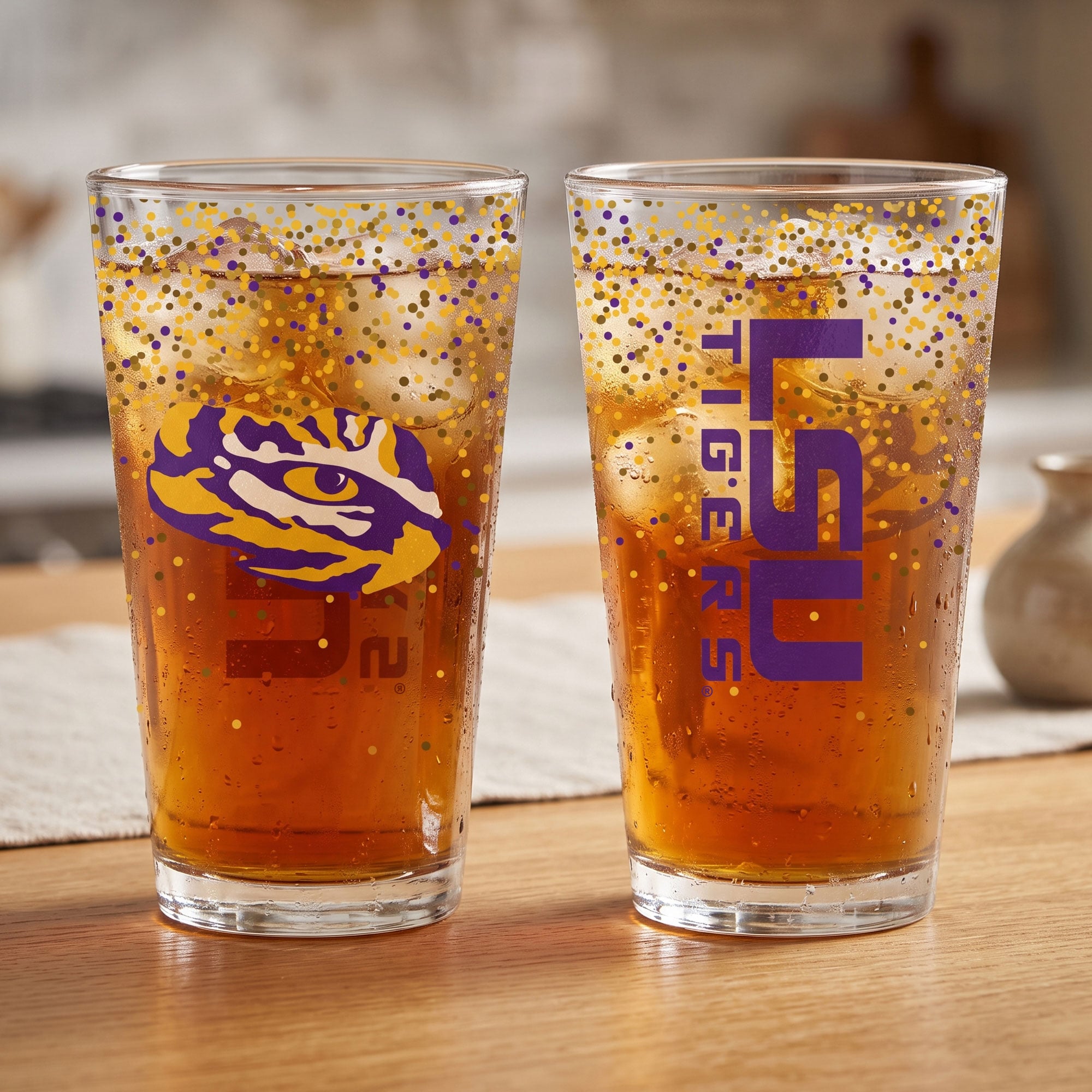 Indigo Falls LSU Tigers Confetti Pints - Set of 2