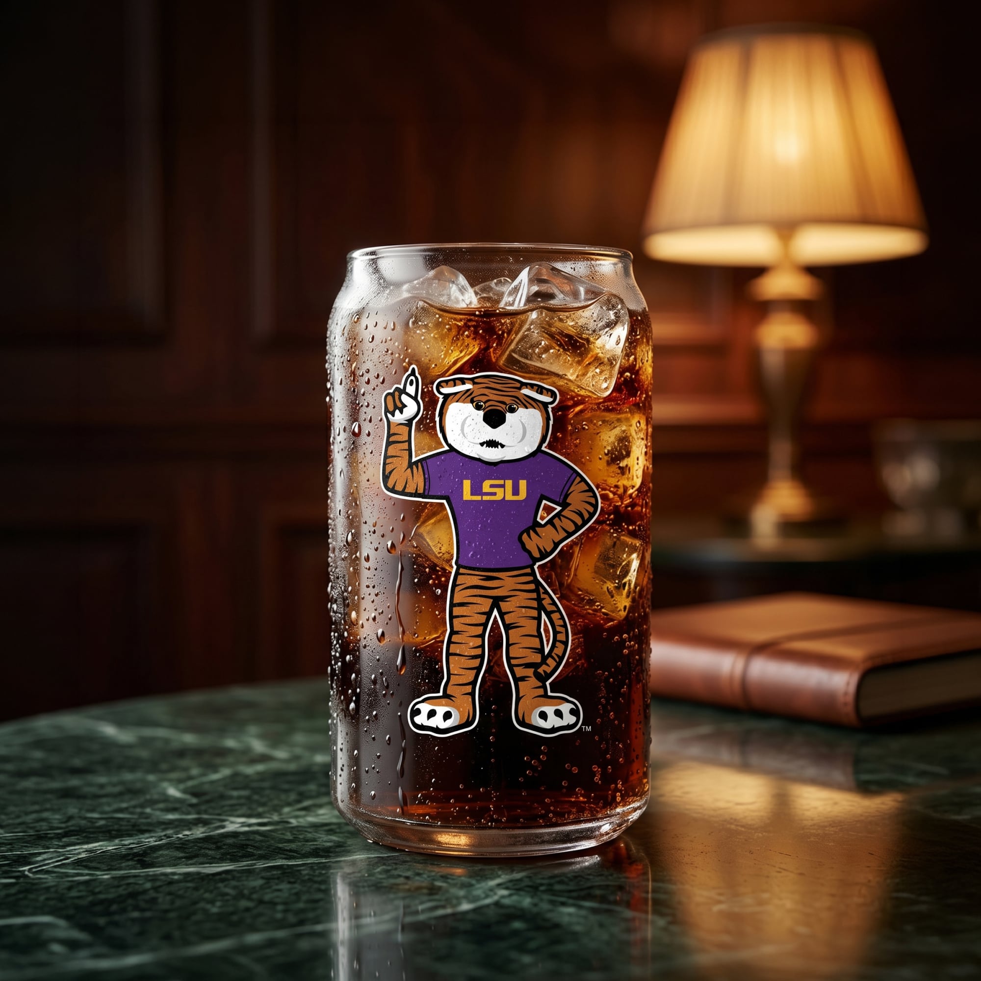 Indigo Falls  LSU Tigers Core Collectors Glass Can 4-Pack Set