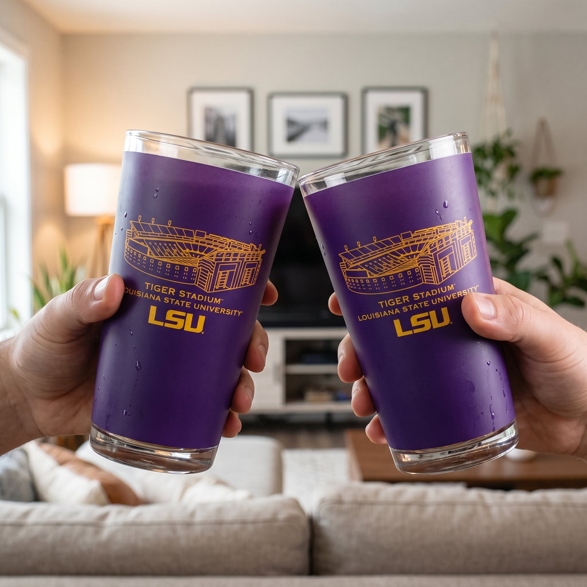 Indigo Falls  LSU Tigers Core Stadium Pint Glass 2-Pack