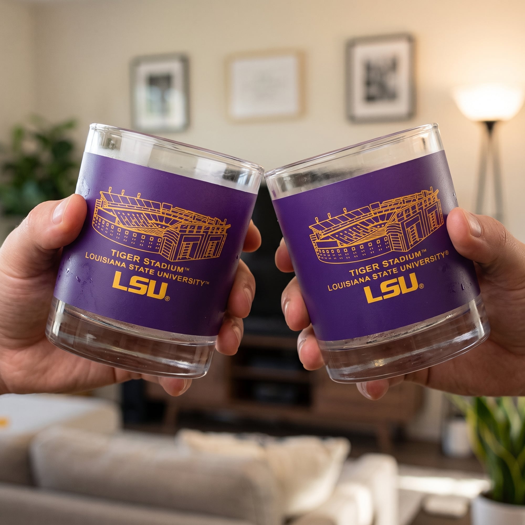 Indigo Falls  LSU Tigers Core Stadium Rocks Glass 2-Pack