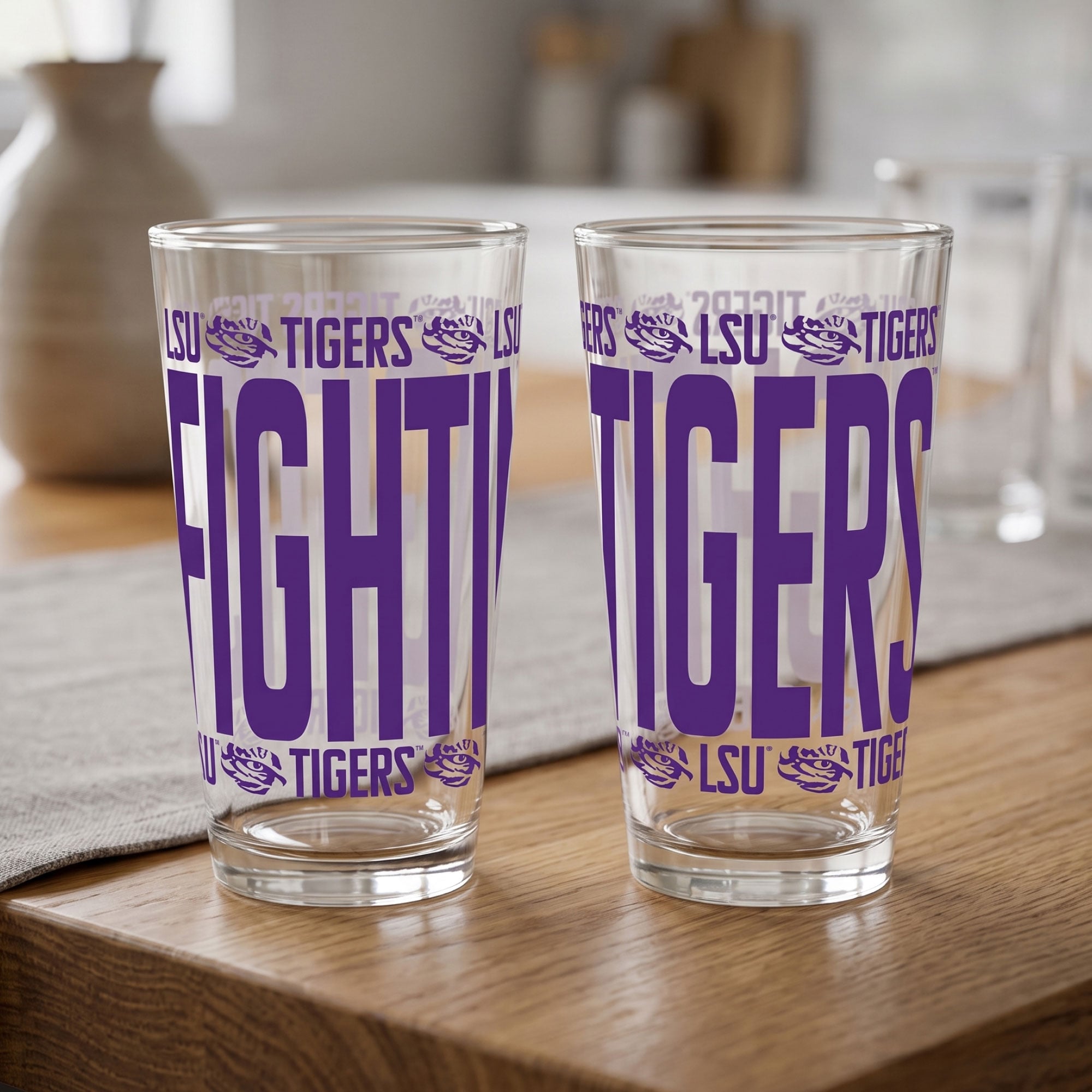 Indigo Falls LSU Tigers Elevated Pint Glass Set of 2