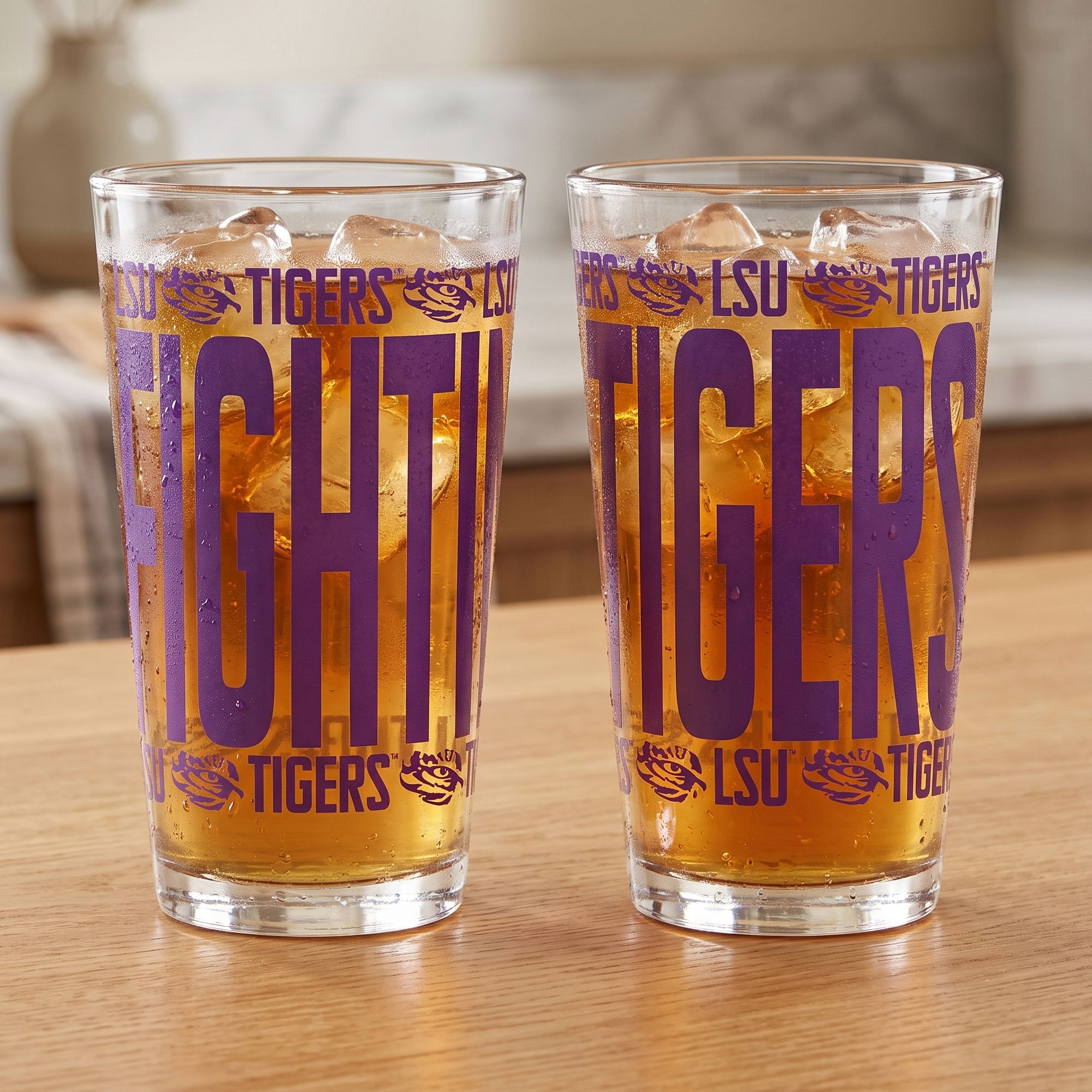 Indigo Falls LSU Tigers Elevated Pint Glass Set of 2