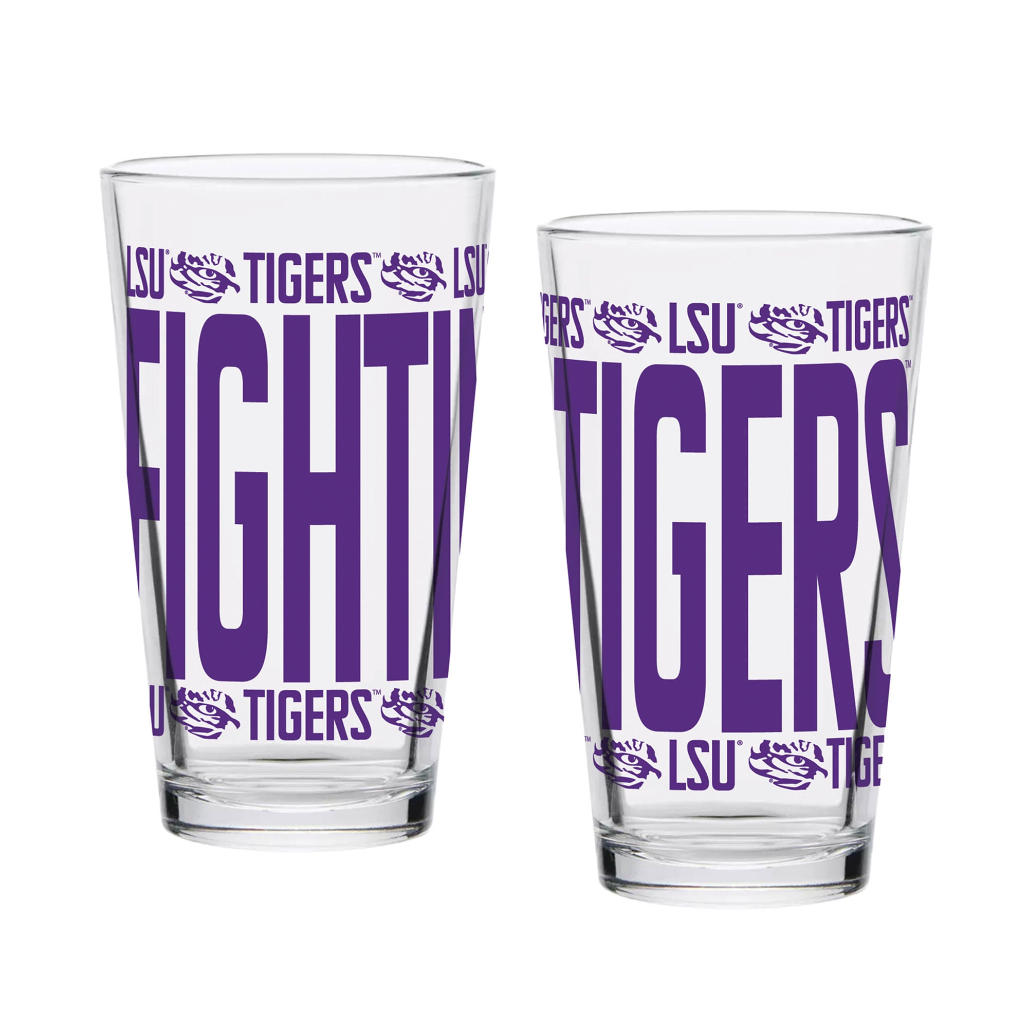 Indigo Falls LSU Tigers Elevated Pint Glass Set of 2